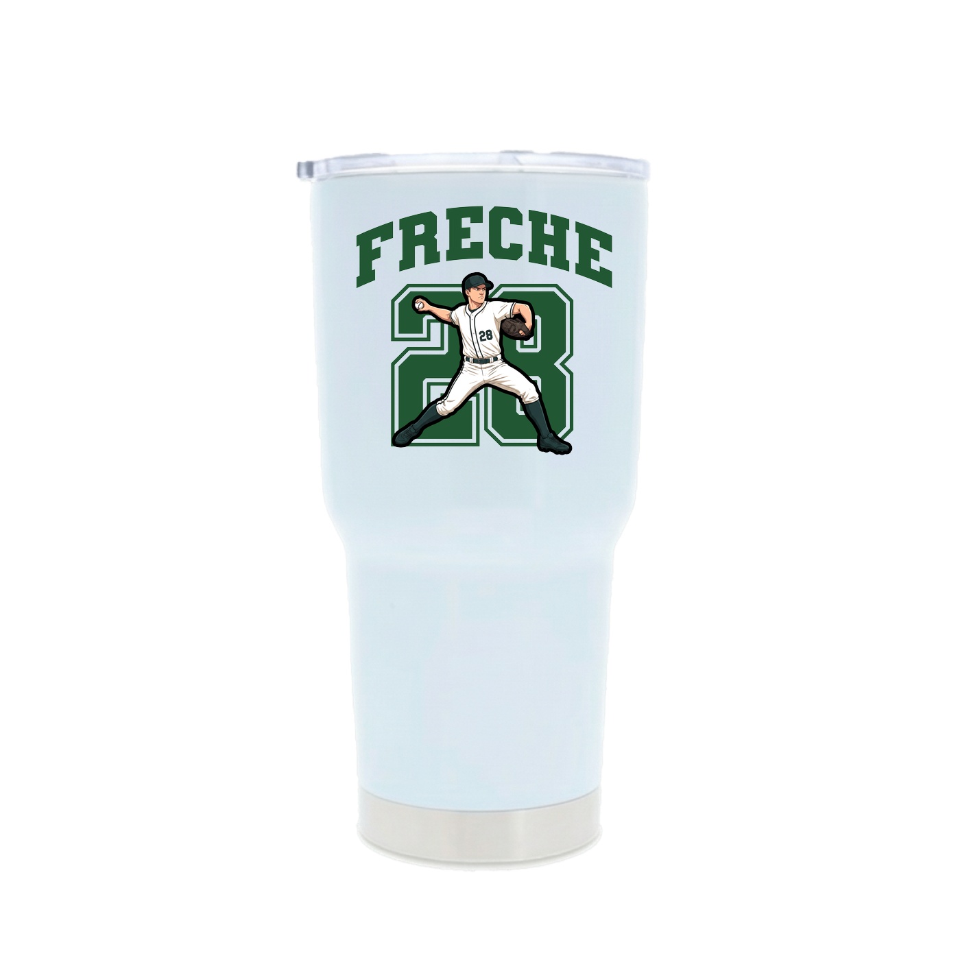 30oz Stainless Steel Tumbler — Number in White