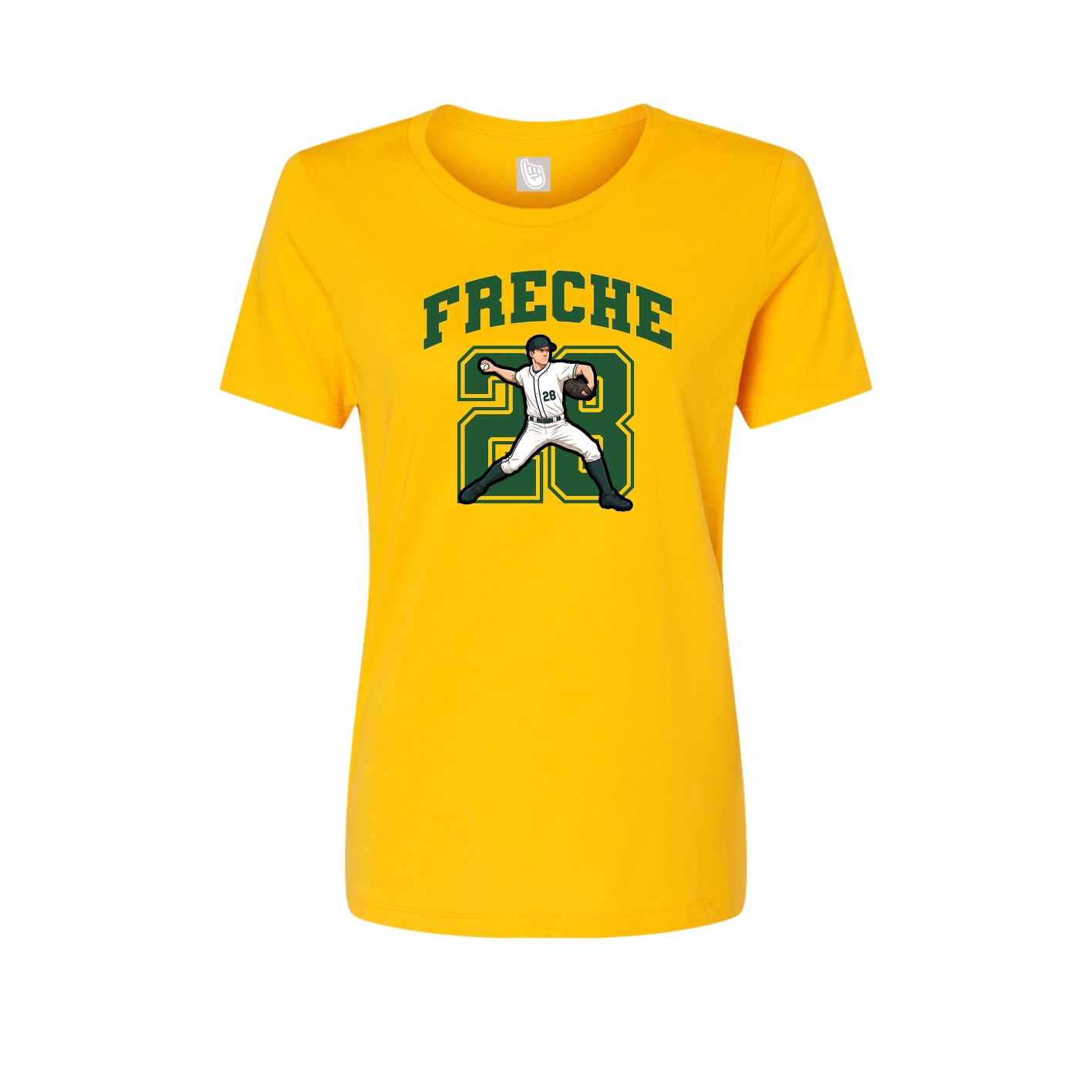 Fitted Women's Tee — Number in Gold
