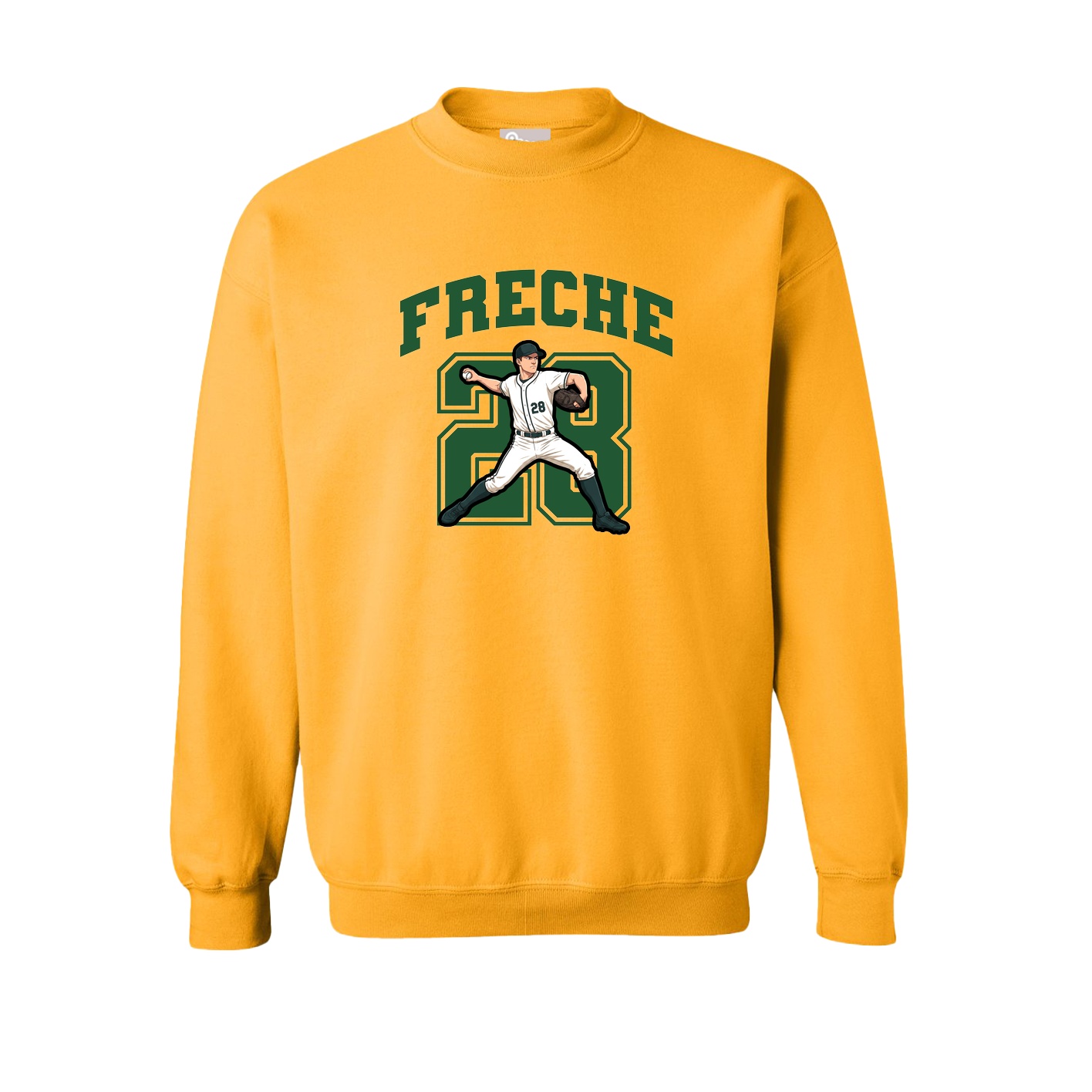 Fleece Crew — Number in Gold