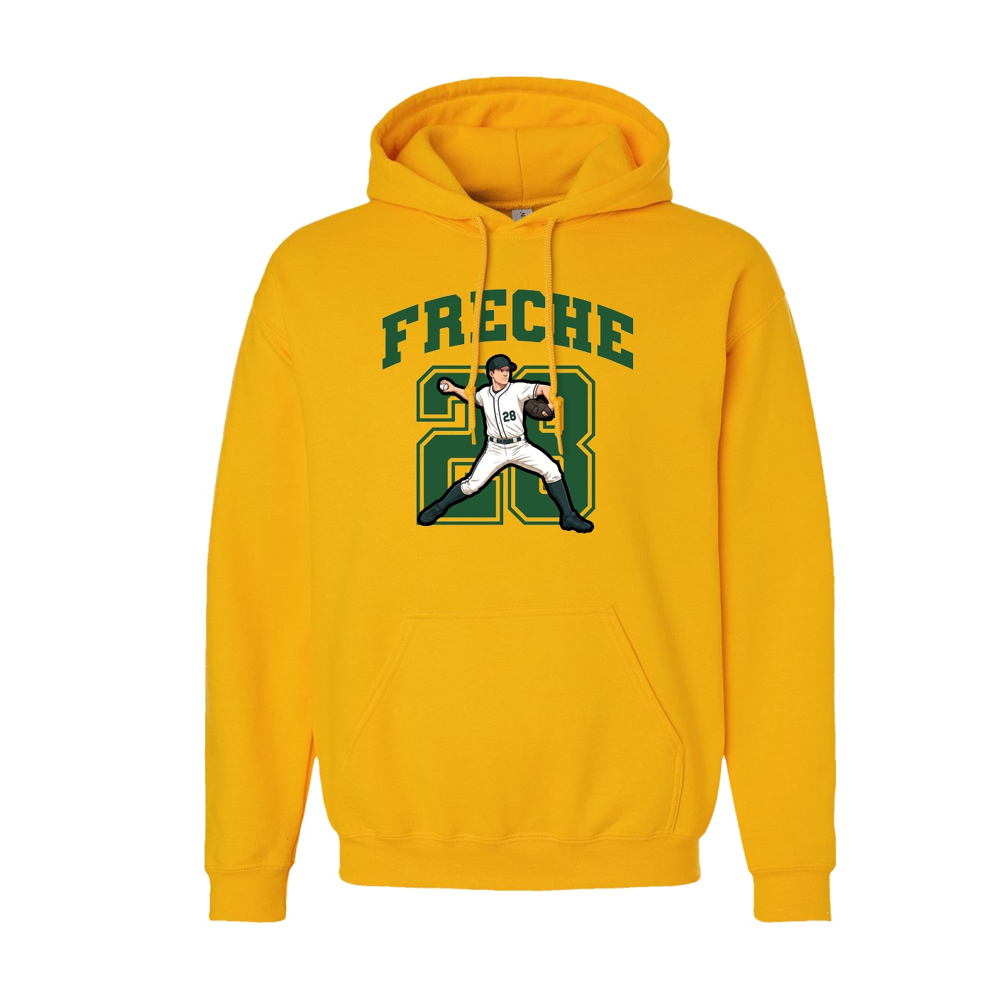 Youth Hoodie — Number in Gold