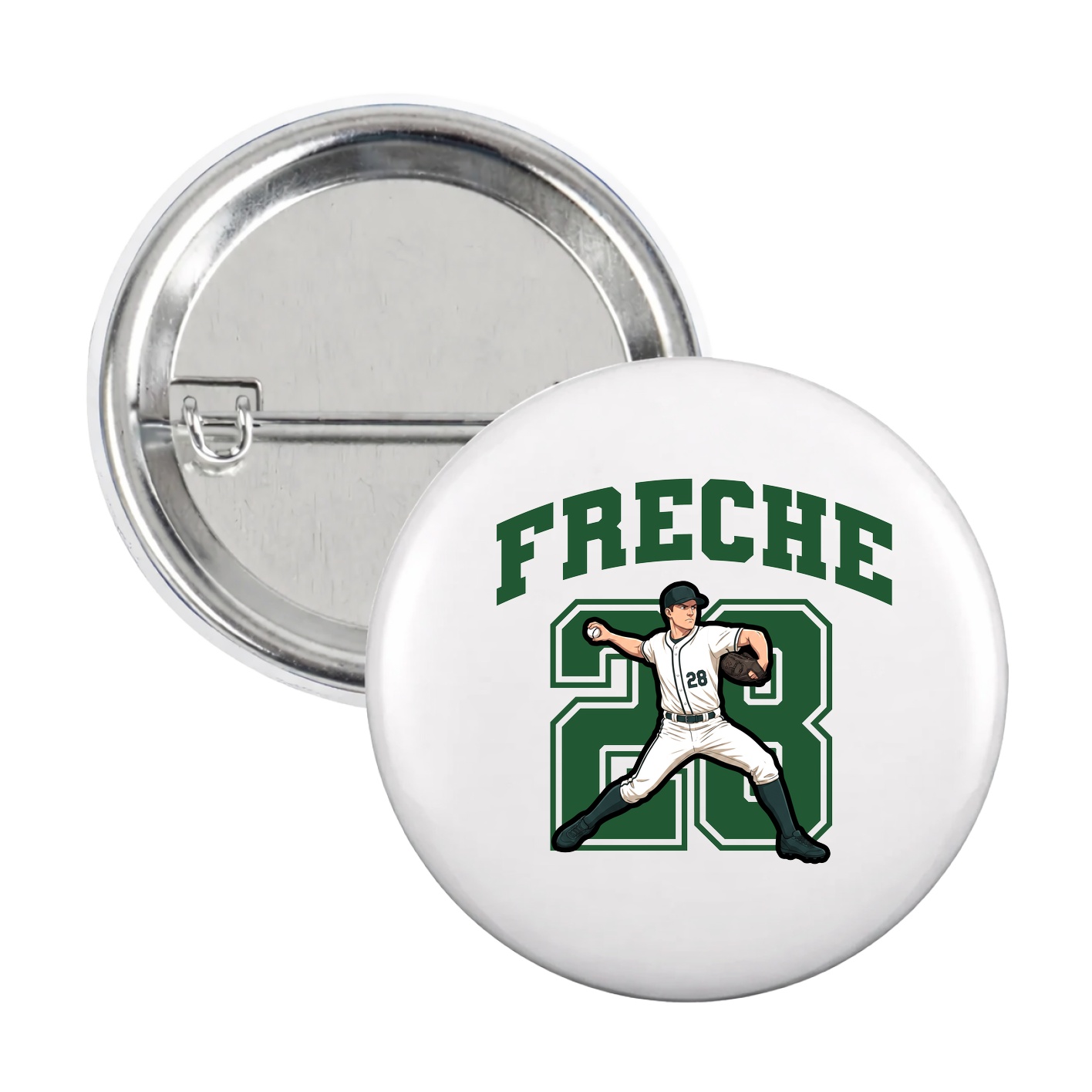 Game Day Button — Number in White