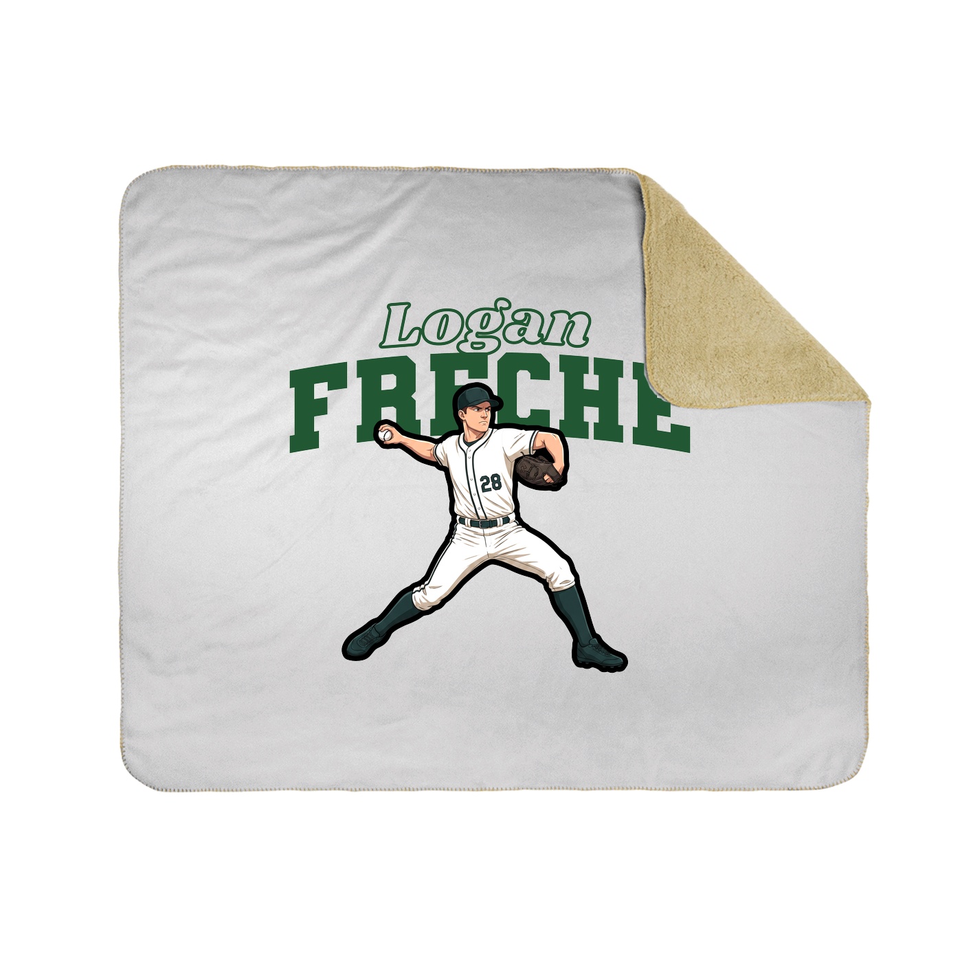 Throw Blanket — Name Arch in White
