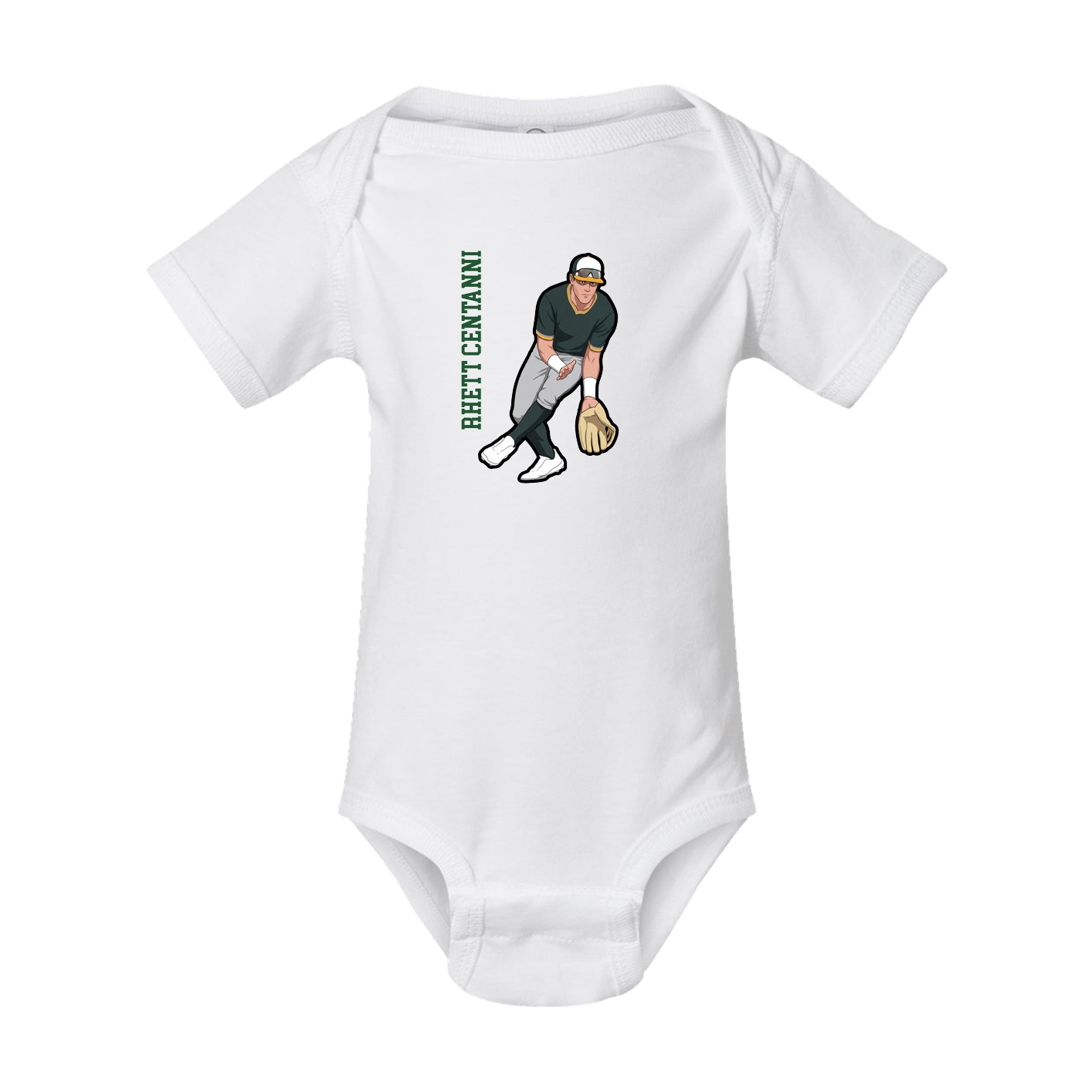 Baby Onesie — Name Vertical in White