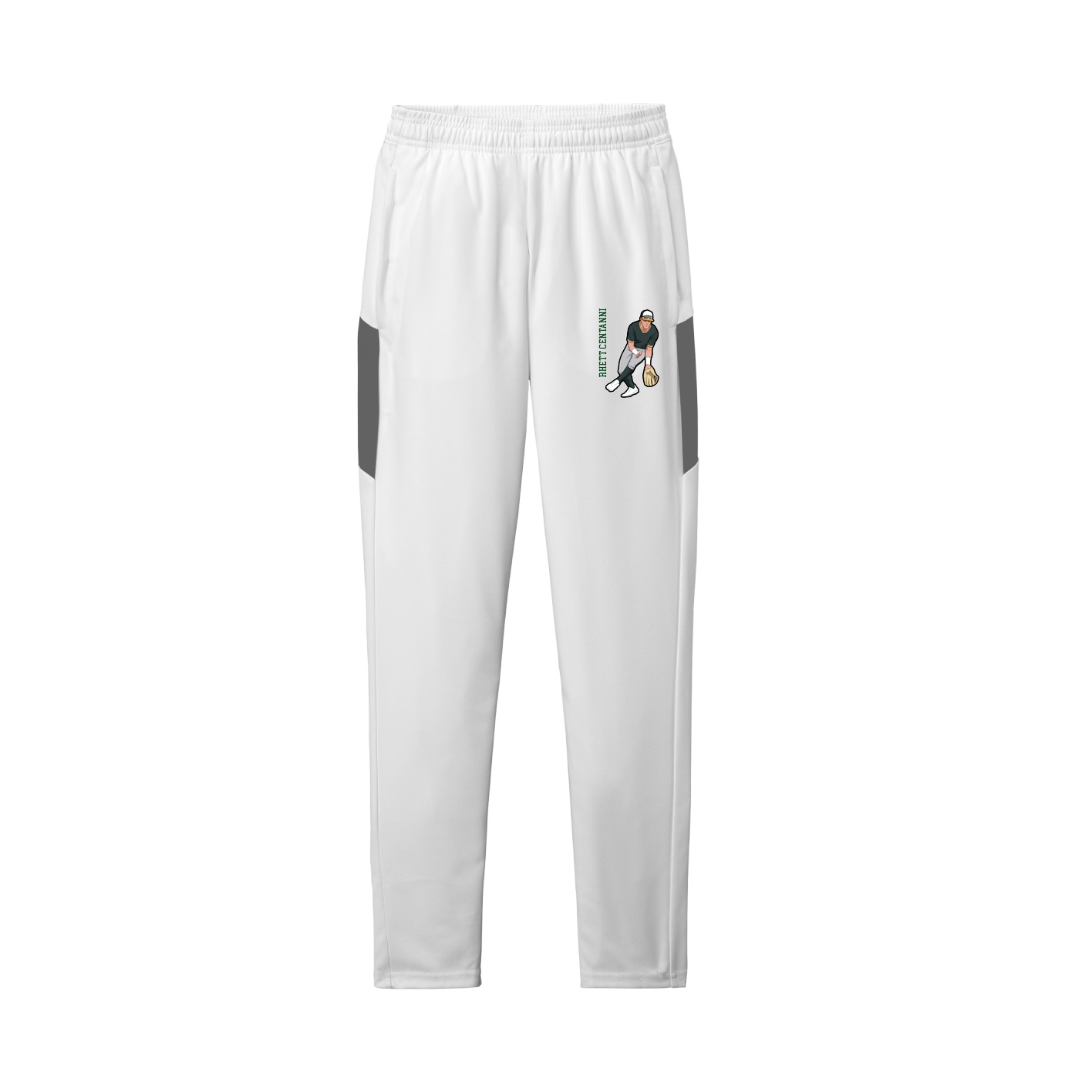 Team Travel Pant — Name Vertical in White/Grey