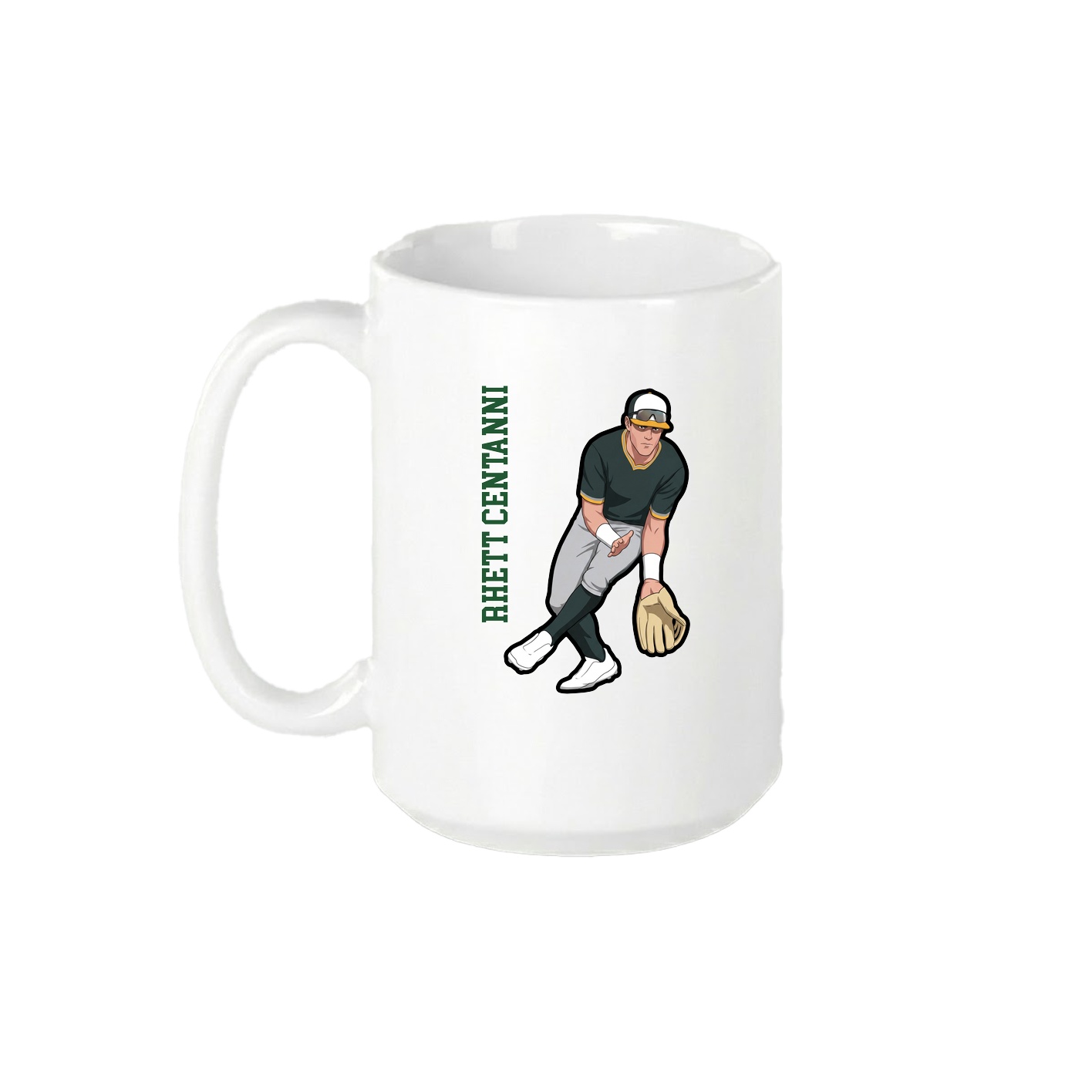 15oz Coffee Mug — Name Vertical in White