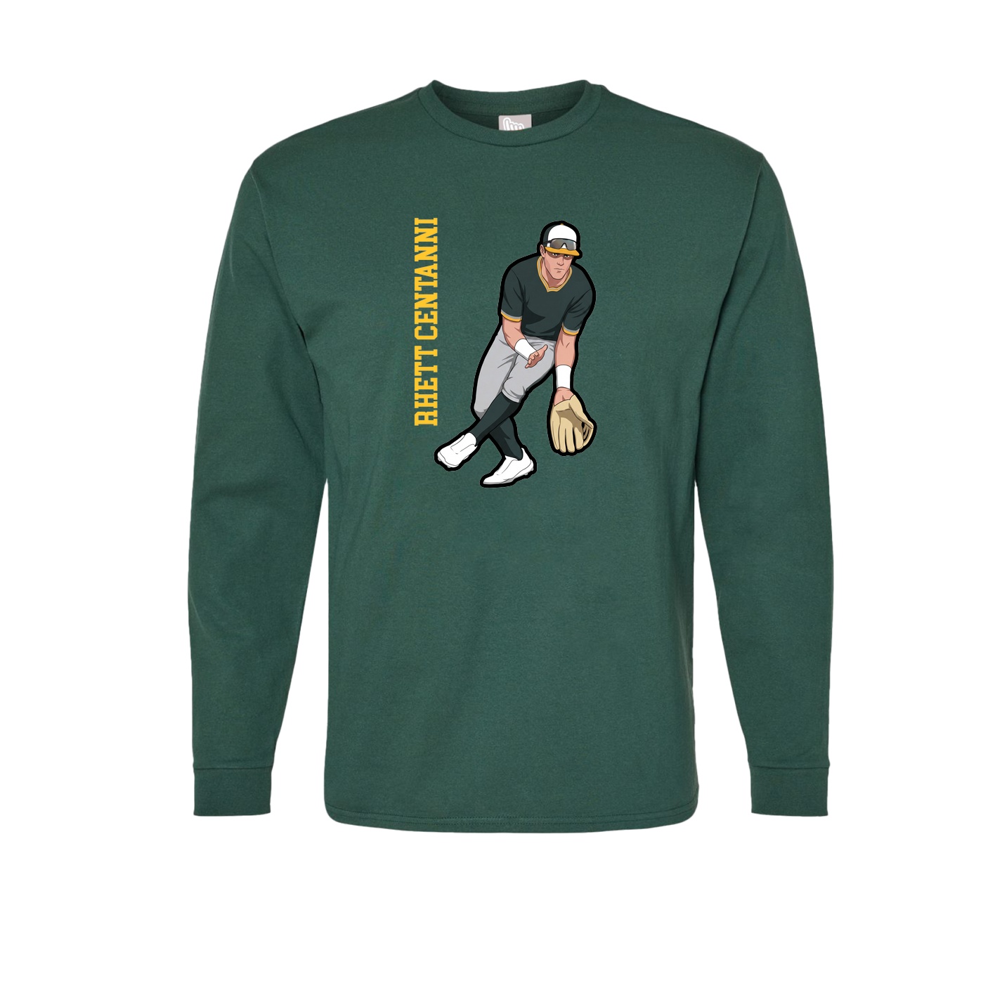 Long Sleeve Tee — Name Vertical in Green