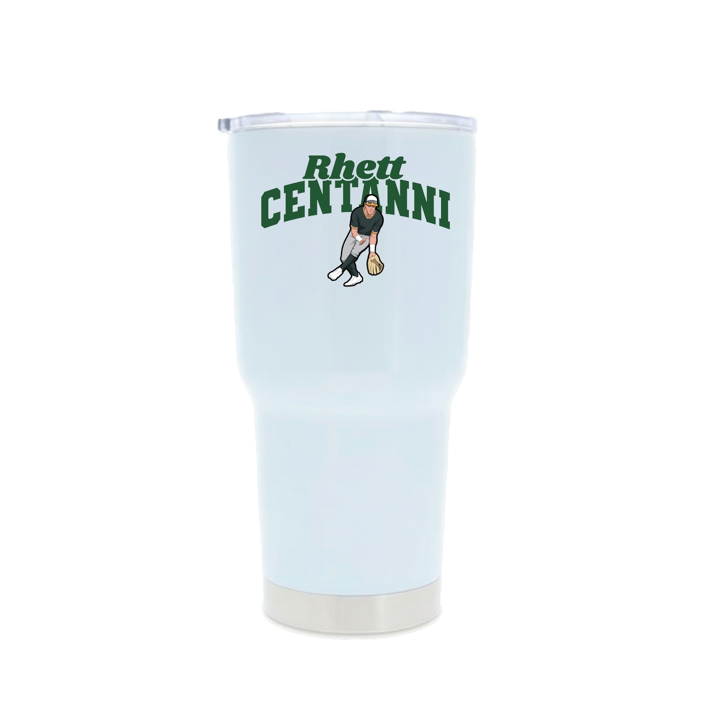 30oz Stainless Steel Tumbler — Signature Arch in White