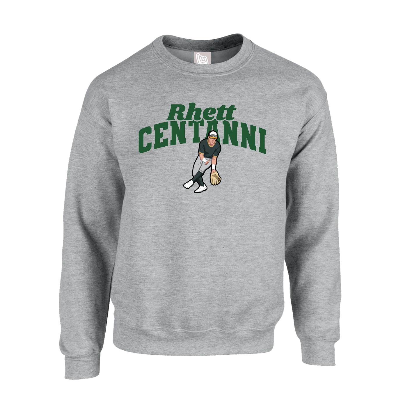 Fleece Crew — Signature Arch in Grey