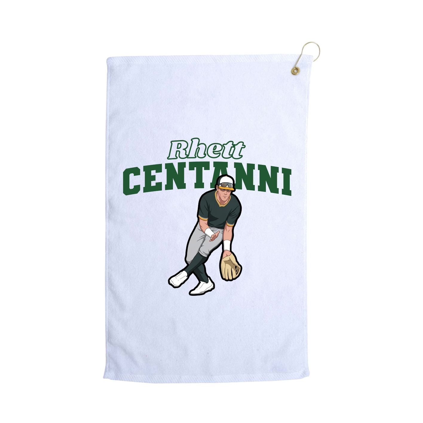 Golf Towel — Name Arch in White