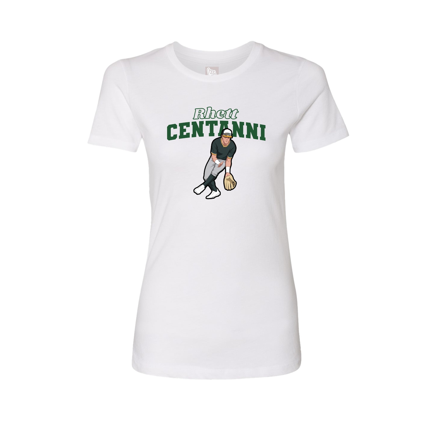 Fitted Women's Tee — Name Arch in White