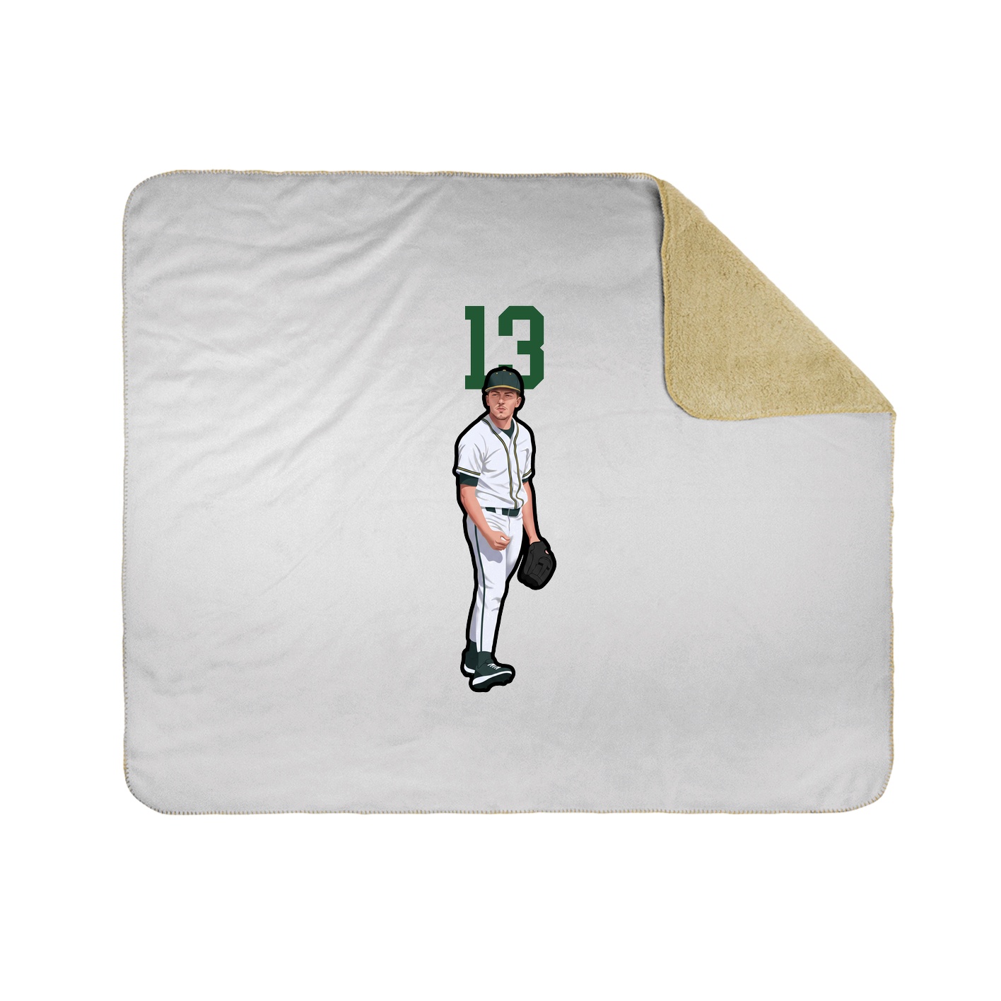 Throw Blanket — Number Top in White