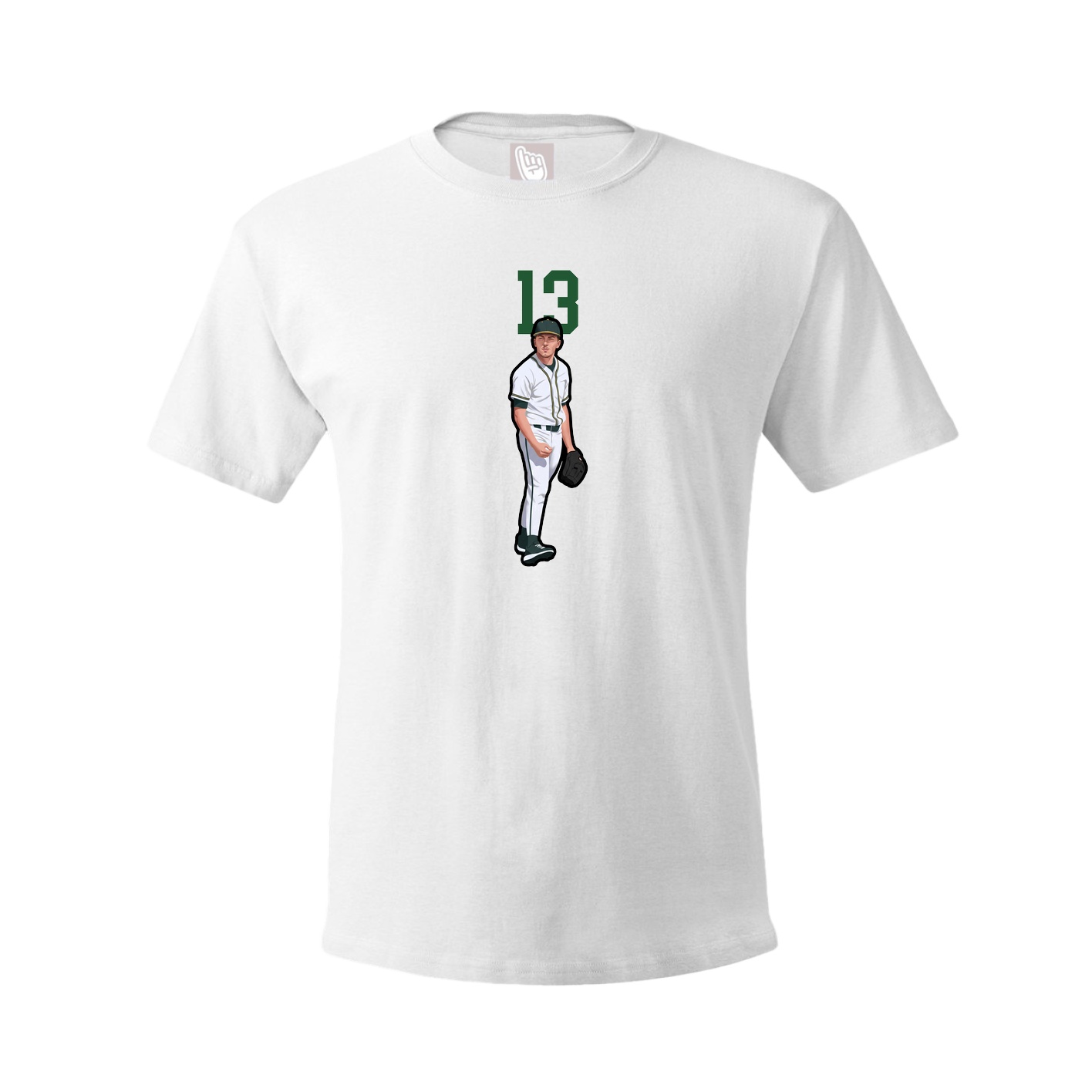 Youth Tee — Number Top in White