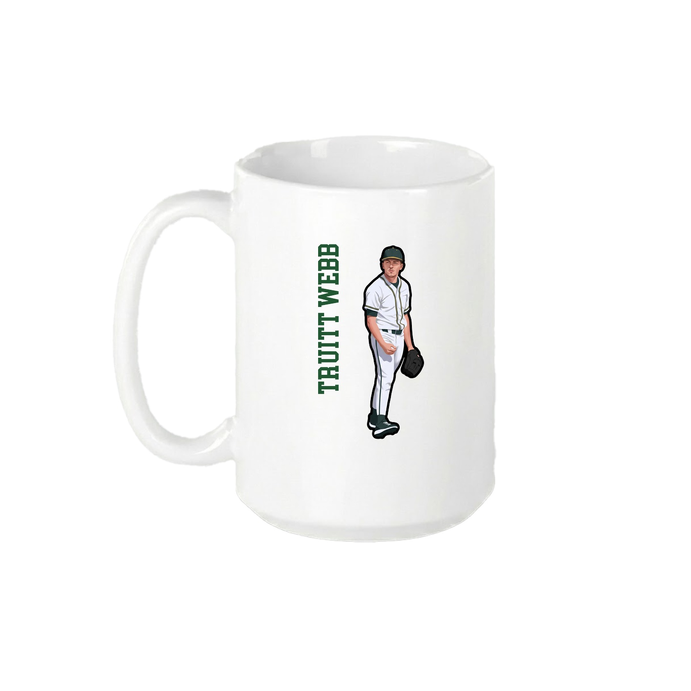 15oz Coffee Mug — Name Vertical in White