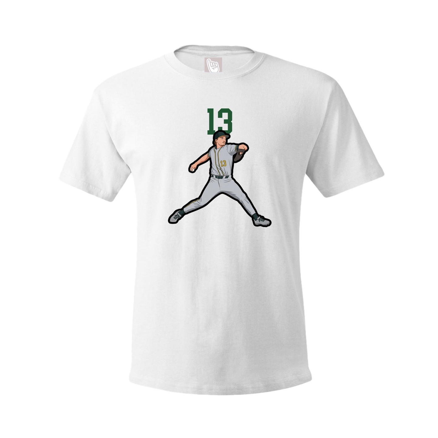 Youth Tee — Number Top in White