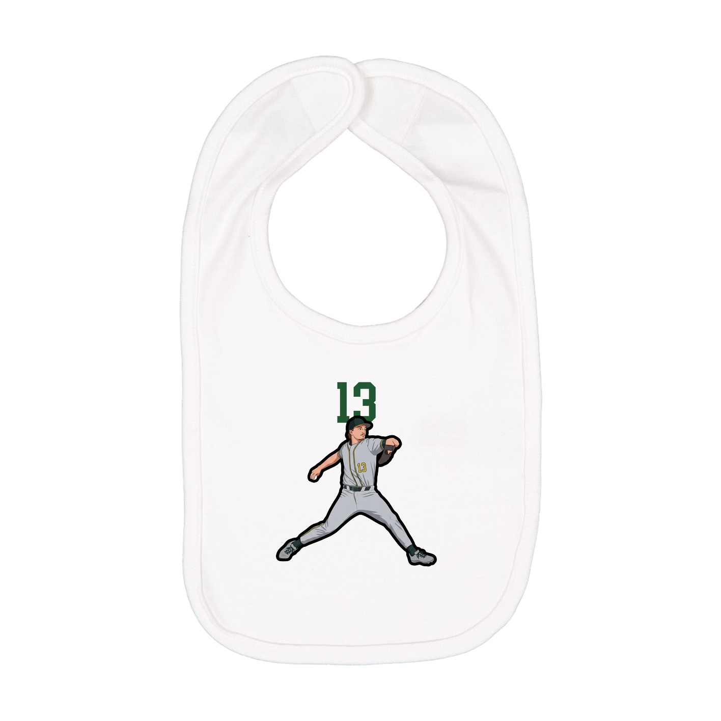 Infant Bib — Number Top in White