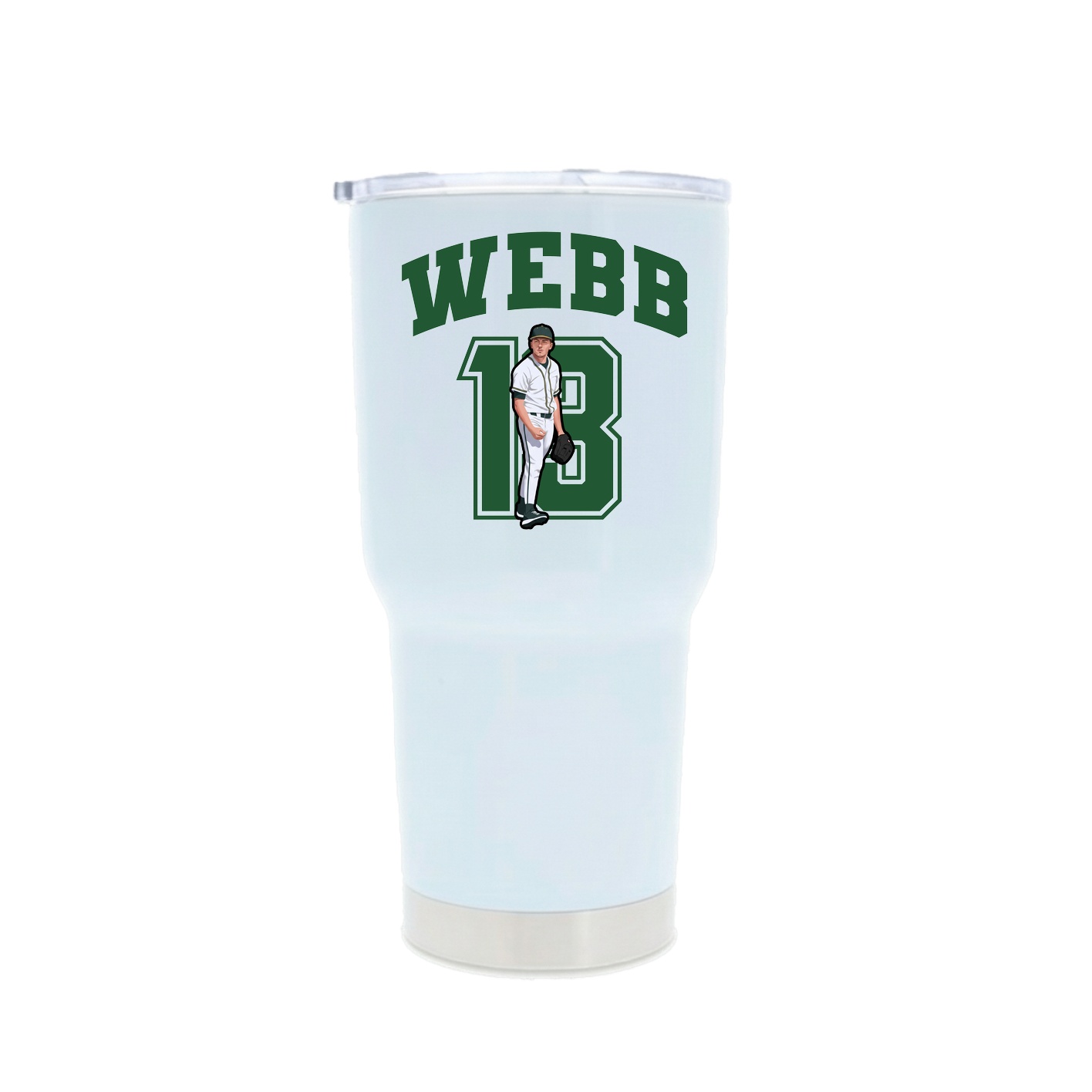 30oz Stainless Steel Tumbler — Number in White
