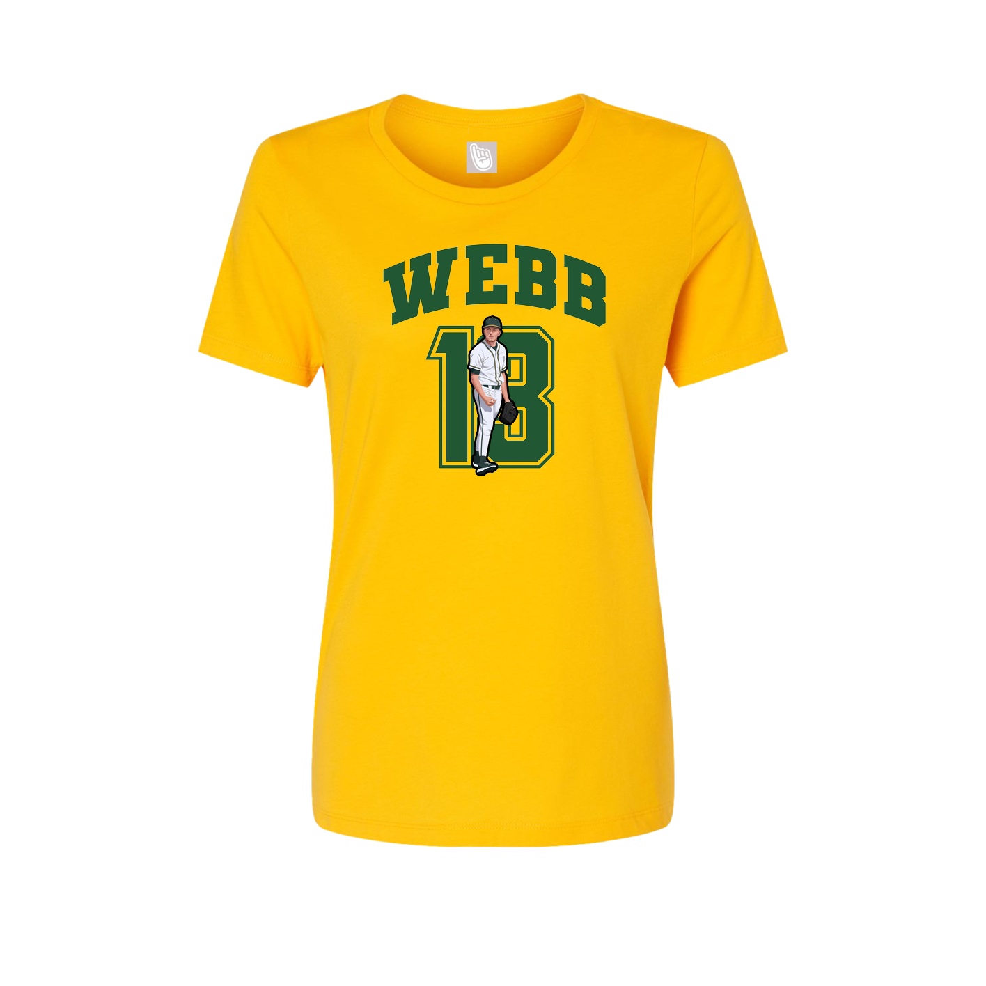 Fitted Women's Tee — Number in Gold