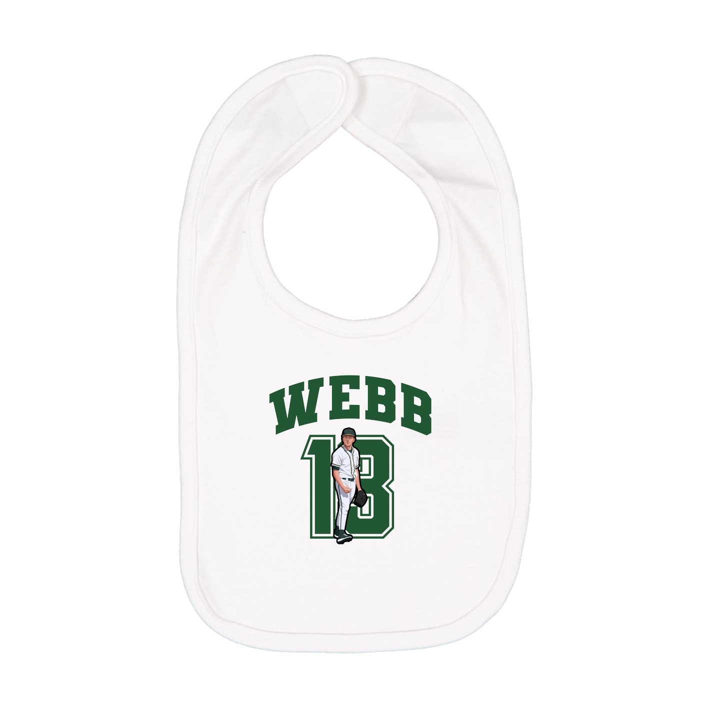Infant Bib — Number in White