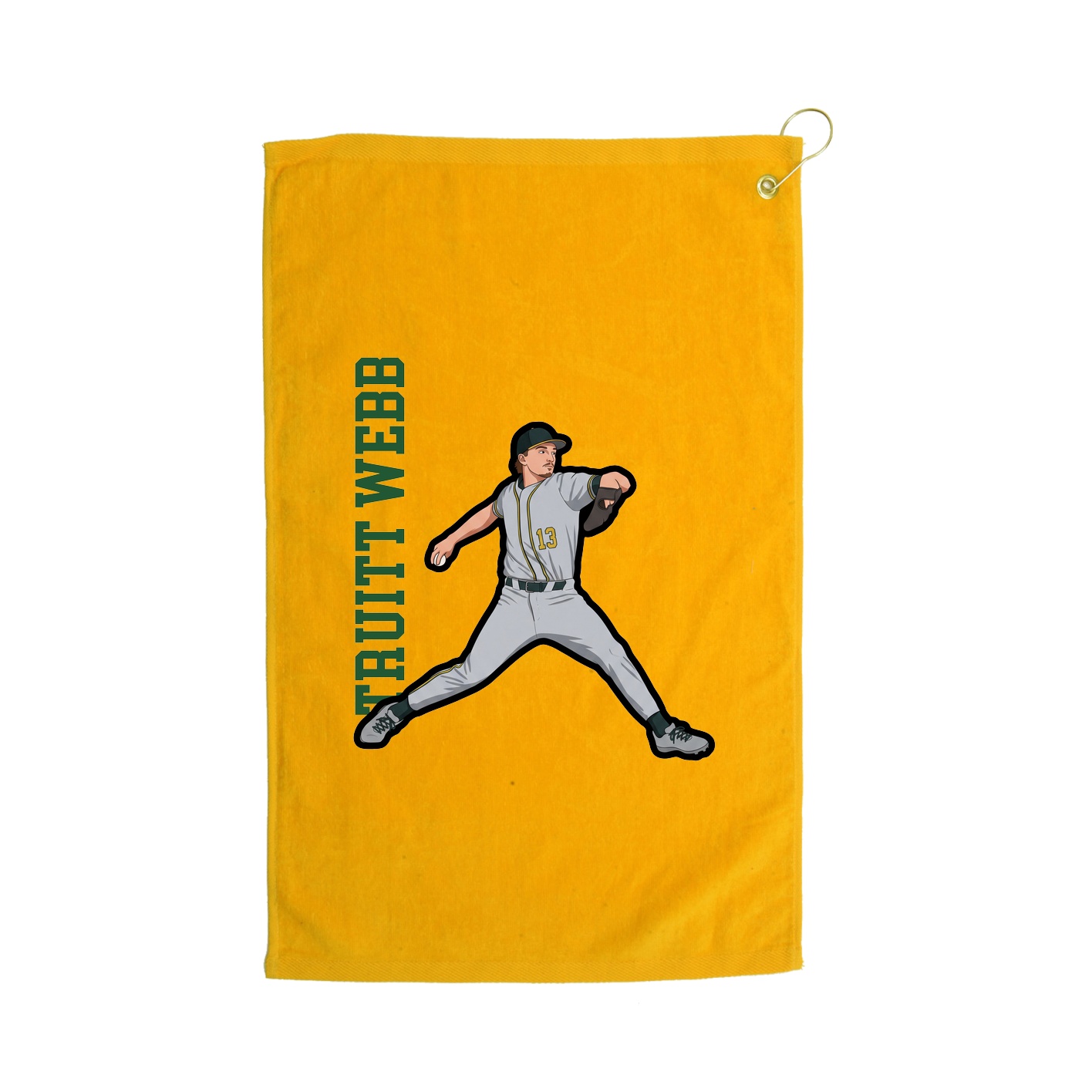 Golf Towel — Name Vertical in Gold