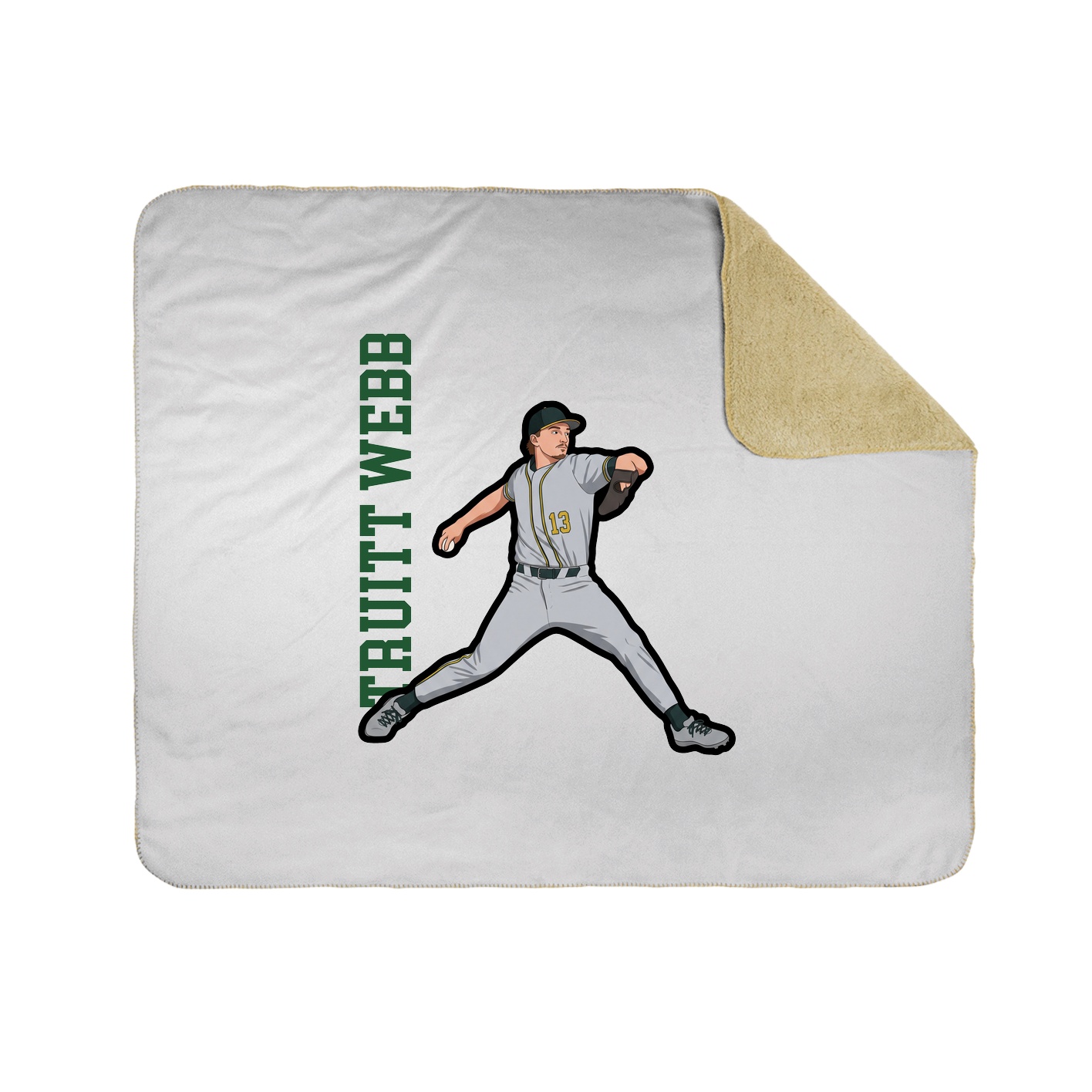 Throw Blanket — Name Vertical in White