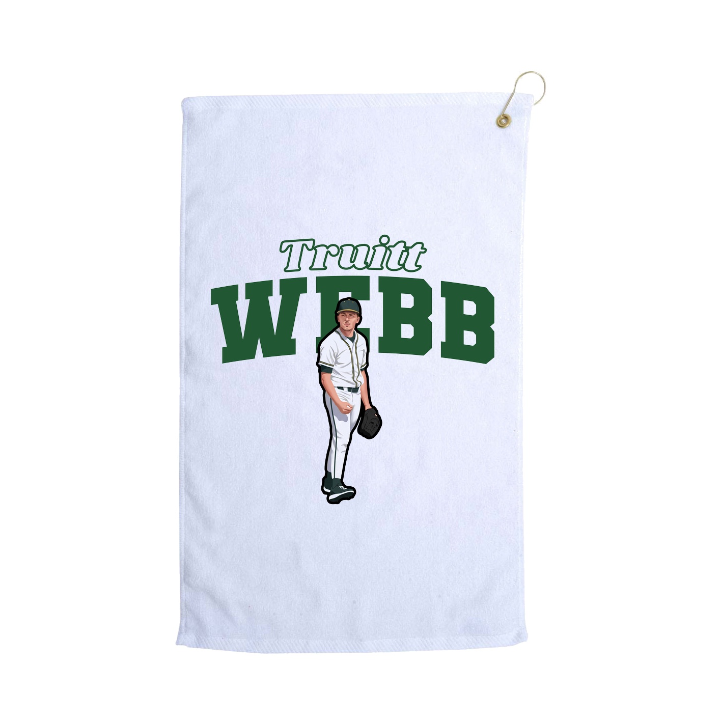 Golf Towel — Name Arch in White