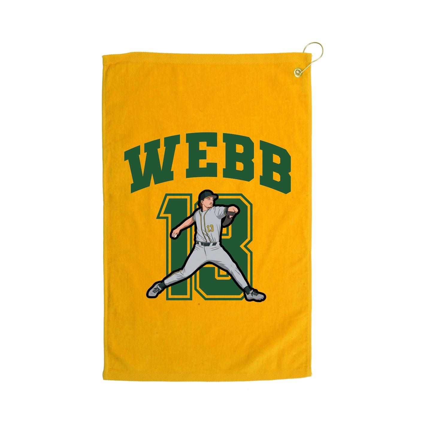 Golf Towel — Number in Gold