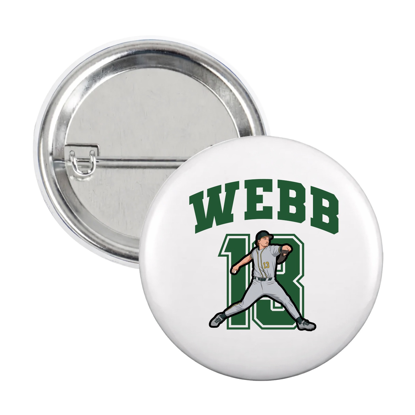 Game Day Button — Number in White