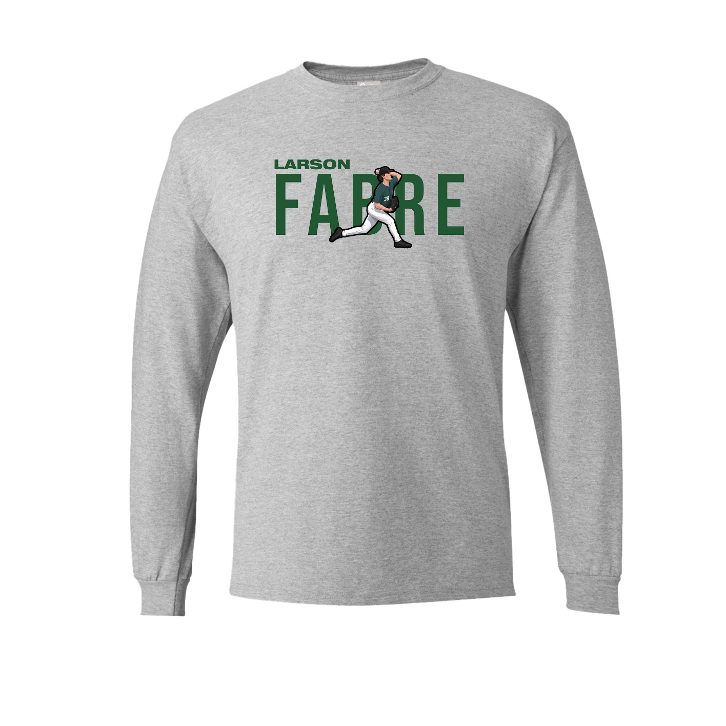 Long Sleeve Tee — Player Name in Grey