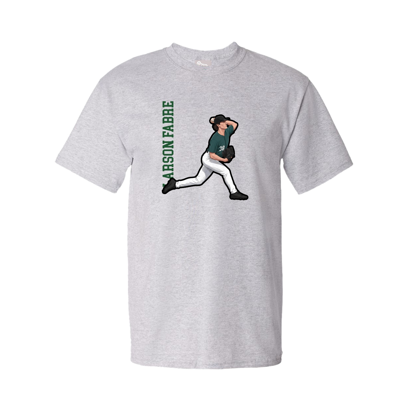 Youth Tee — Name Vertical in Grey