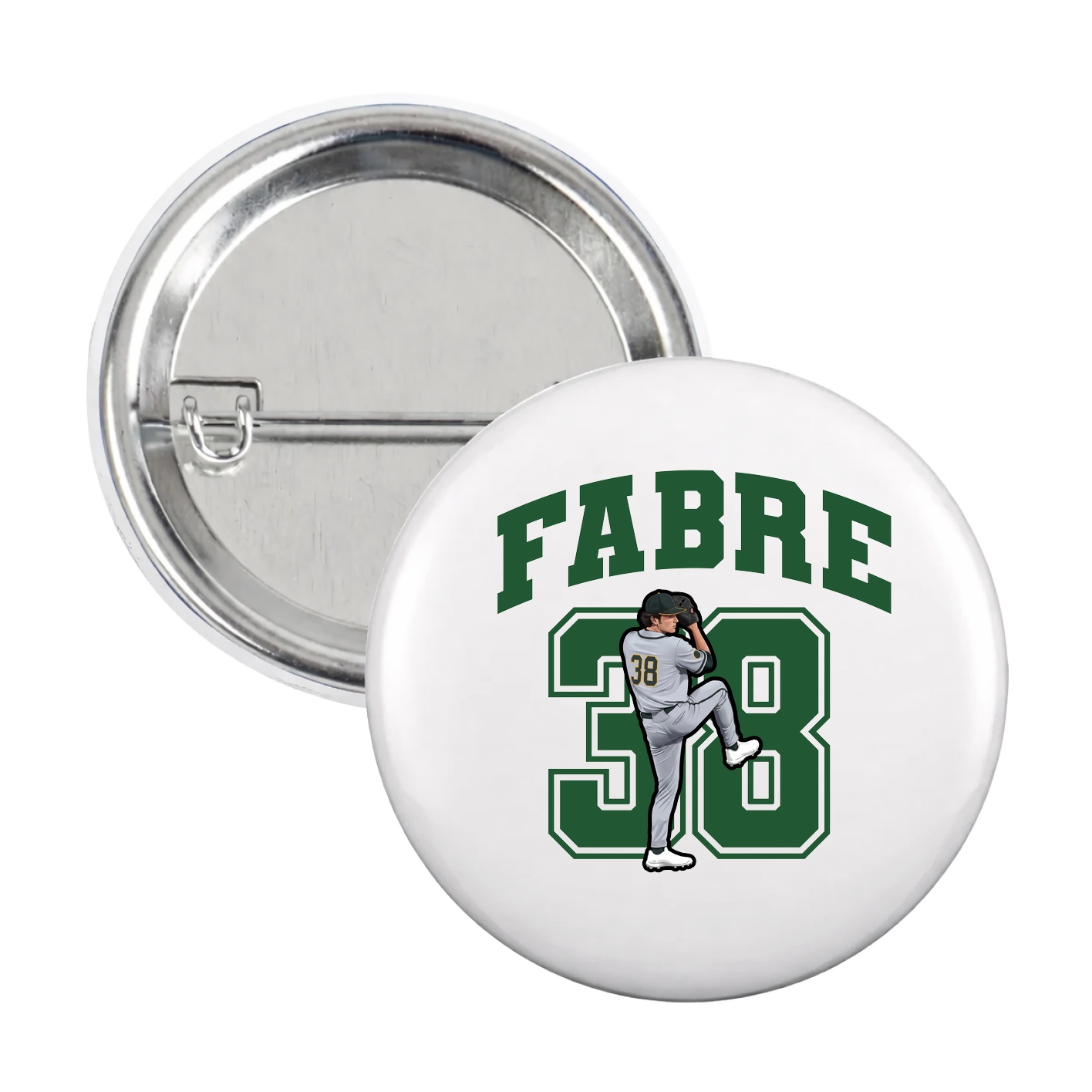 Game Day Button — Number in White