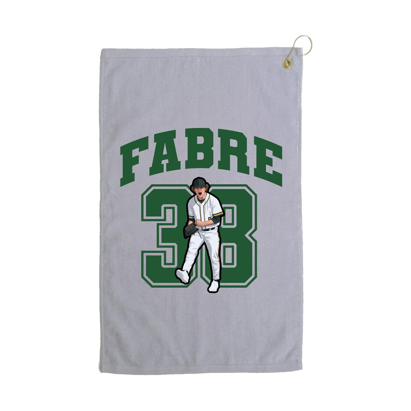 Golf Towel — Number in Grey