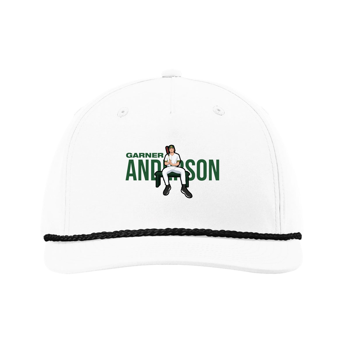 Five-Panel Classic Rope Cap — Player Name in White