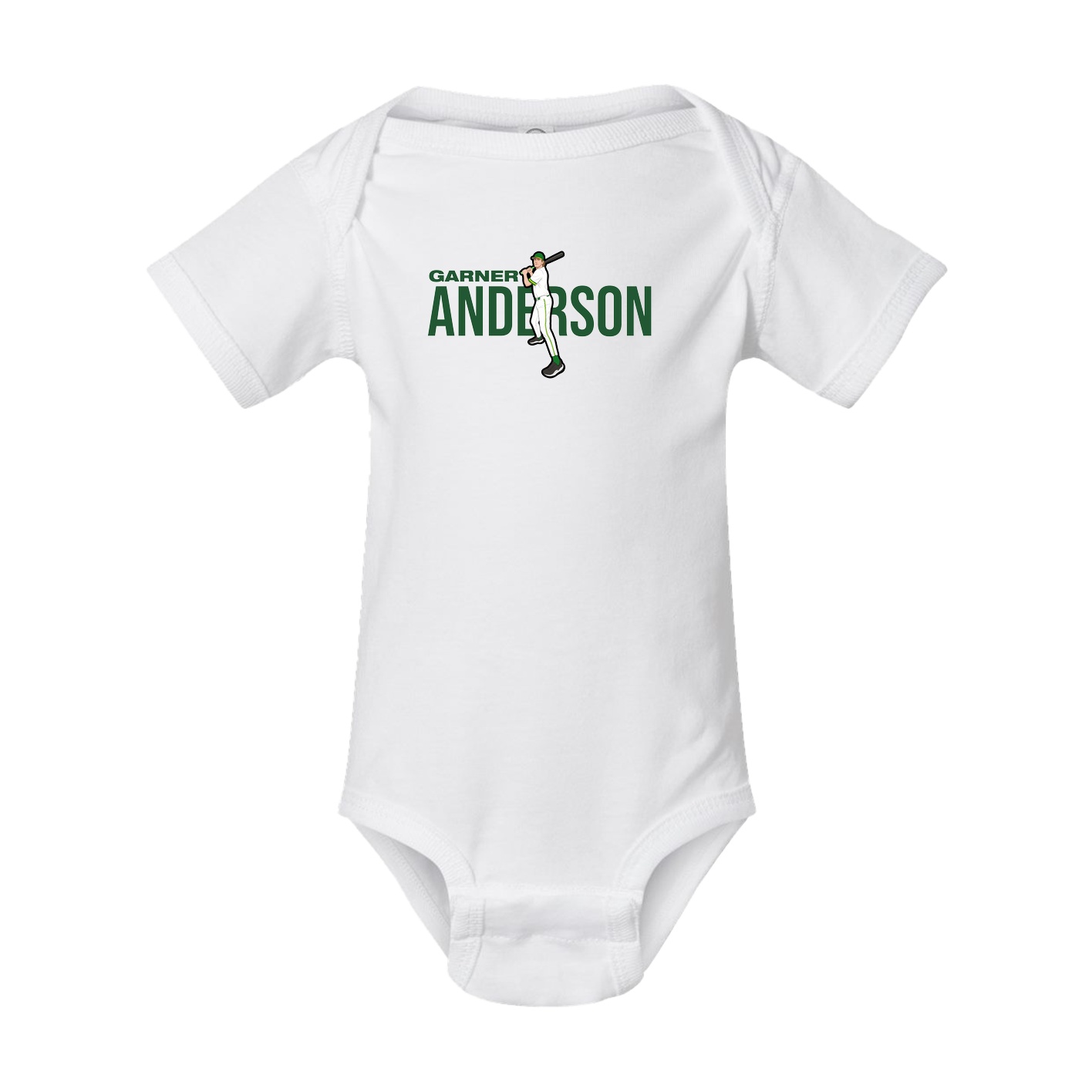 Baby Onesie — Player Name in White