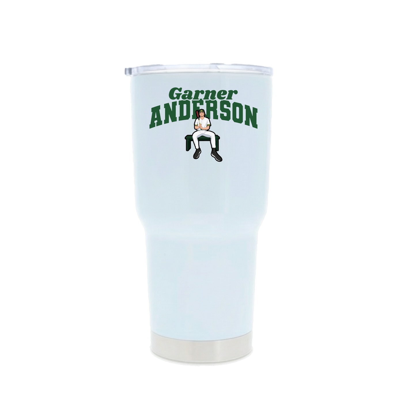30oz Stainless Steel Tumbler — Signature Arch in White