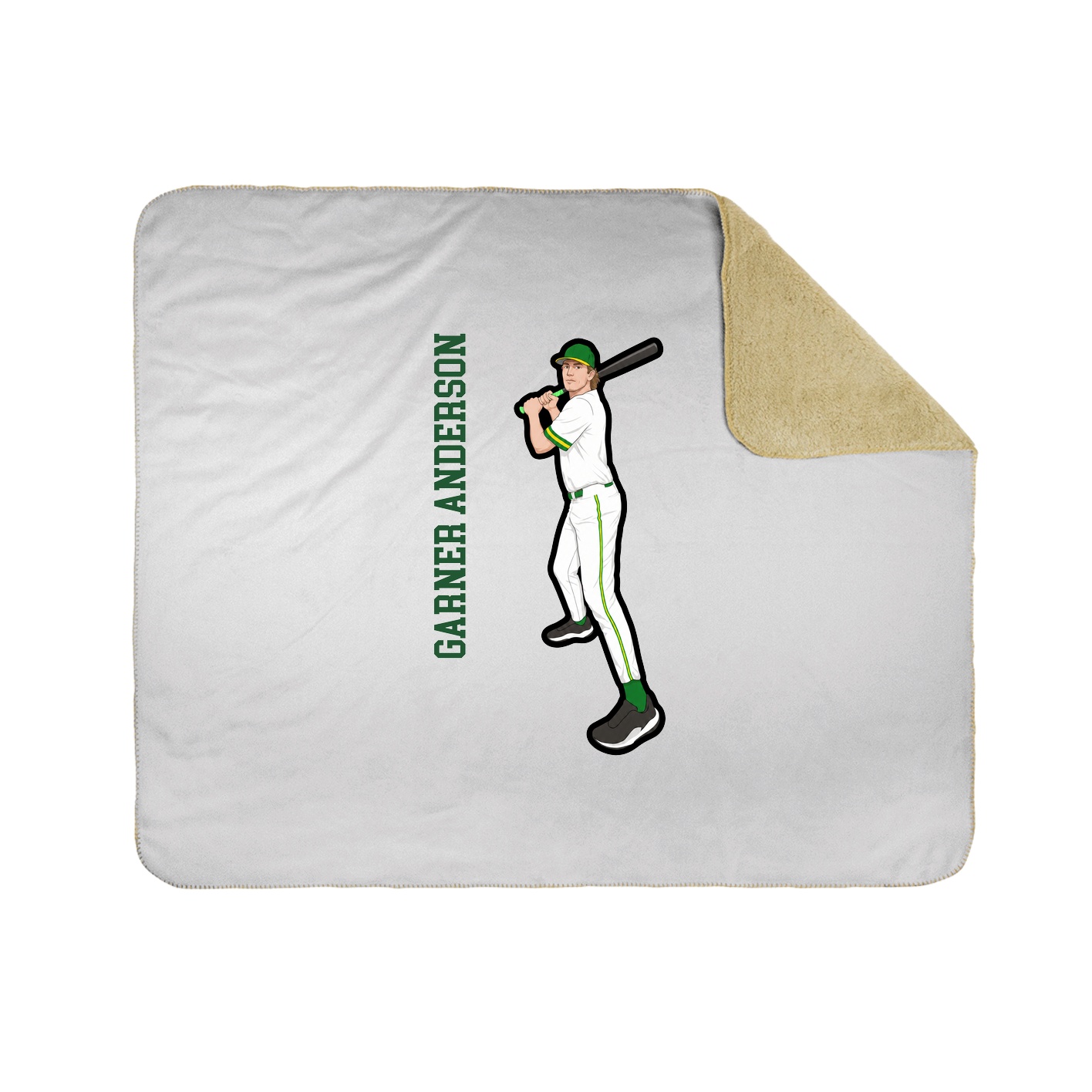 Throw Blanket — Name Vertical in White