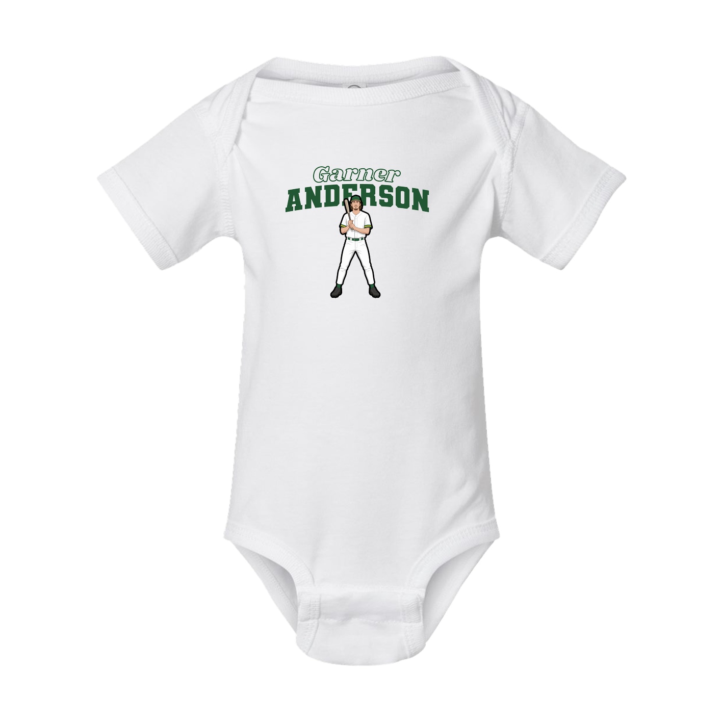 Baby Onesie — Name Arch in White