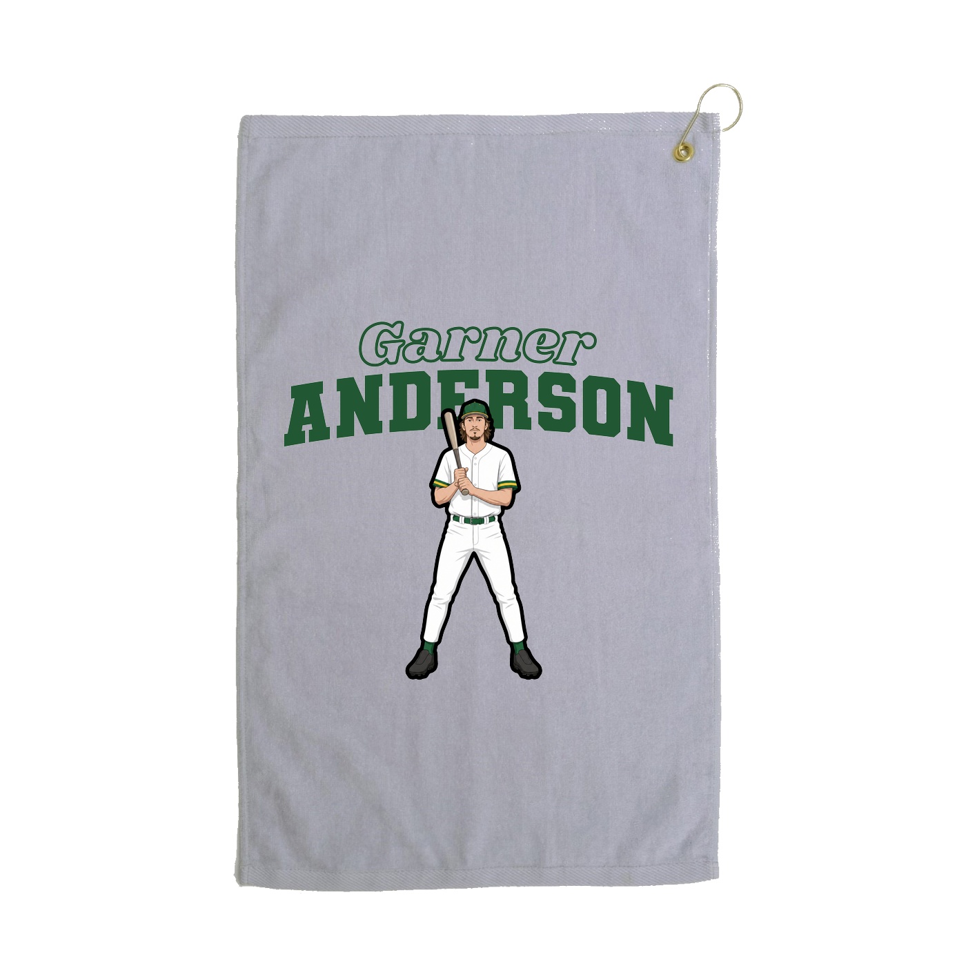 Golf Towel — Name Arch in Grey