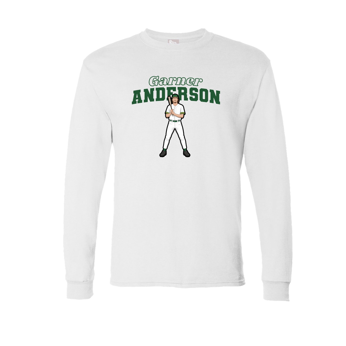 Long Sleeve Tee — Name Arch in White