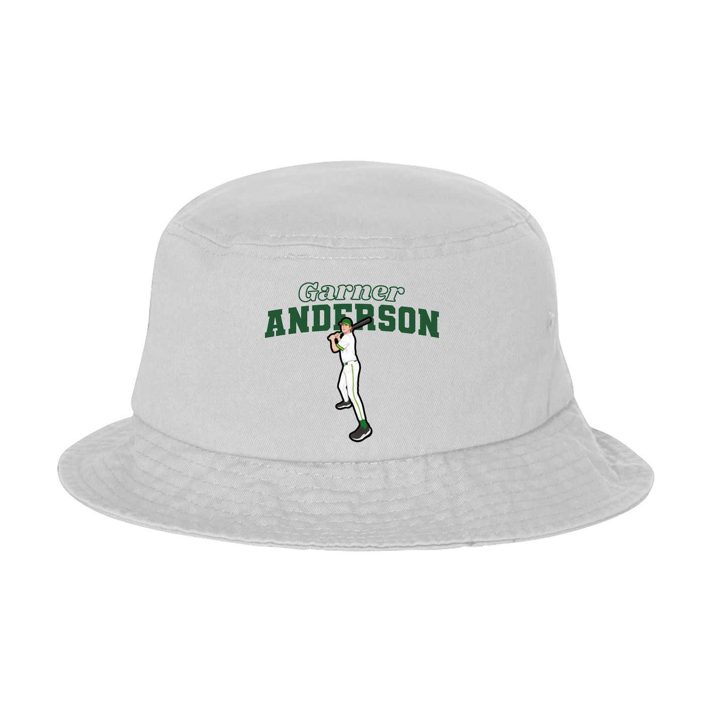 Bucket Cap — Name Arch in White