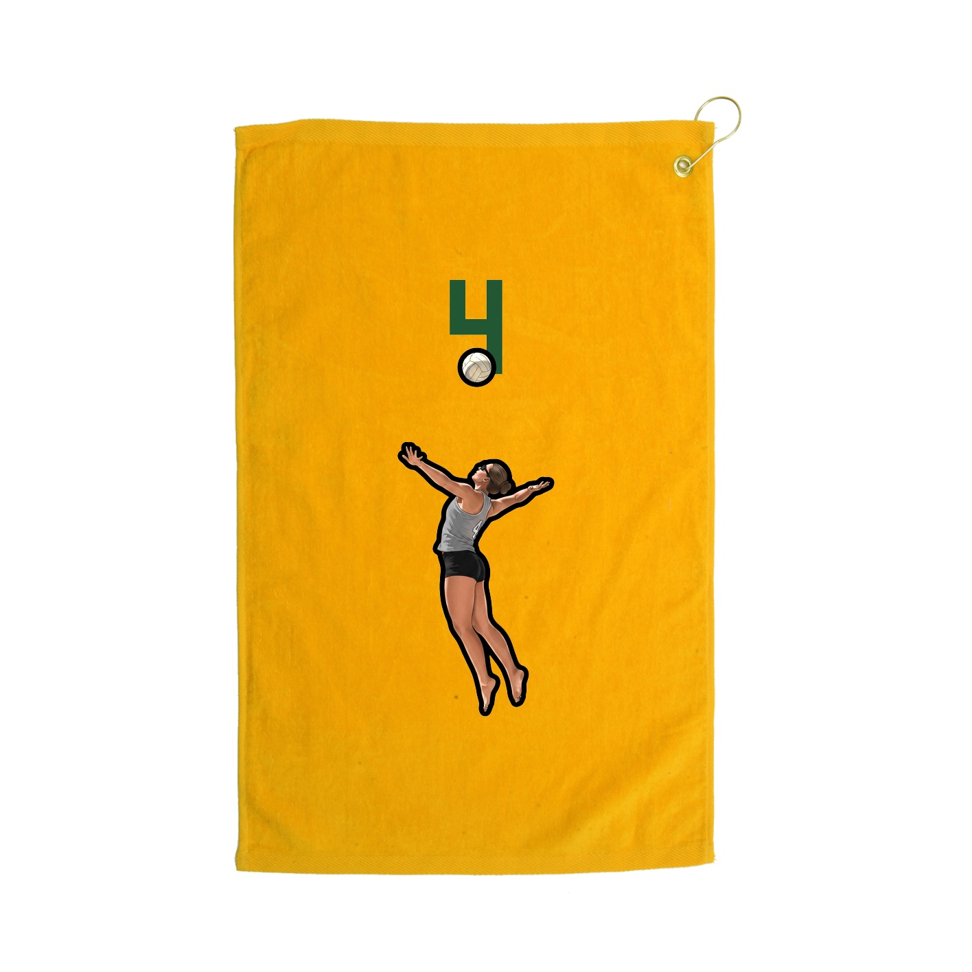 Golf Towel — Number Top in Gold