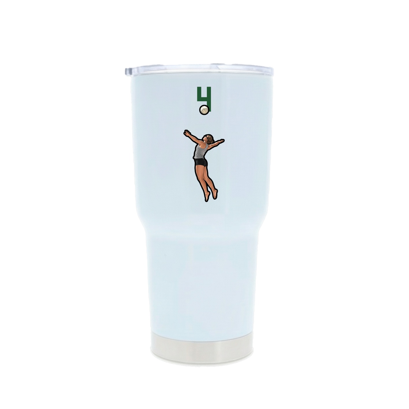 30oz Stainless Steel Tumbler — Number Top in White