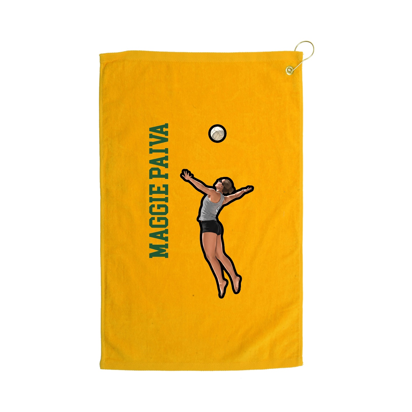 Golf Towel — Name Vertical in Gold