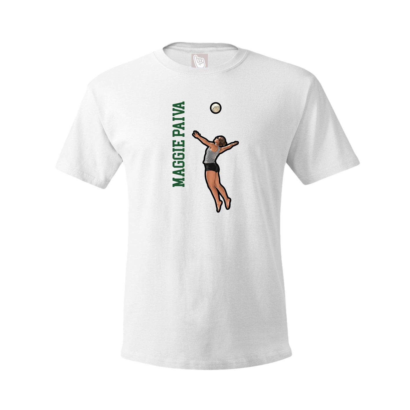 Tee — Name Vertical in White