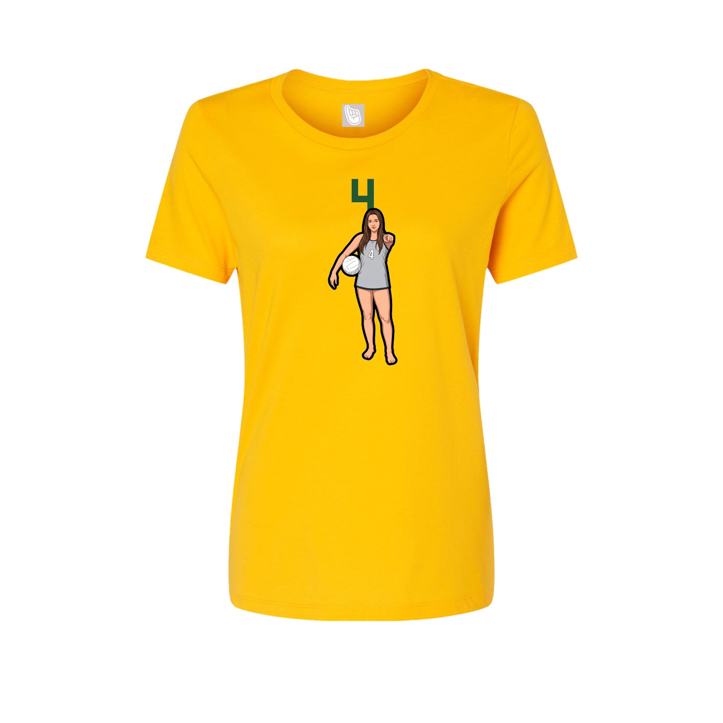 Womens Tee — Number Top in Gold