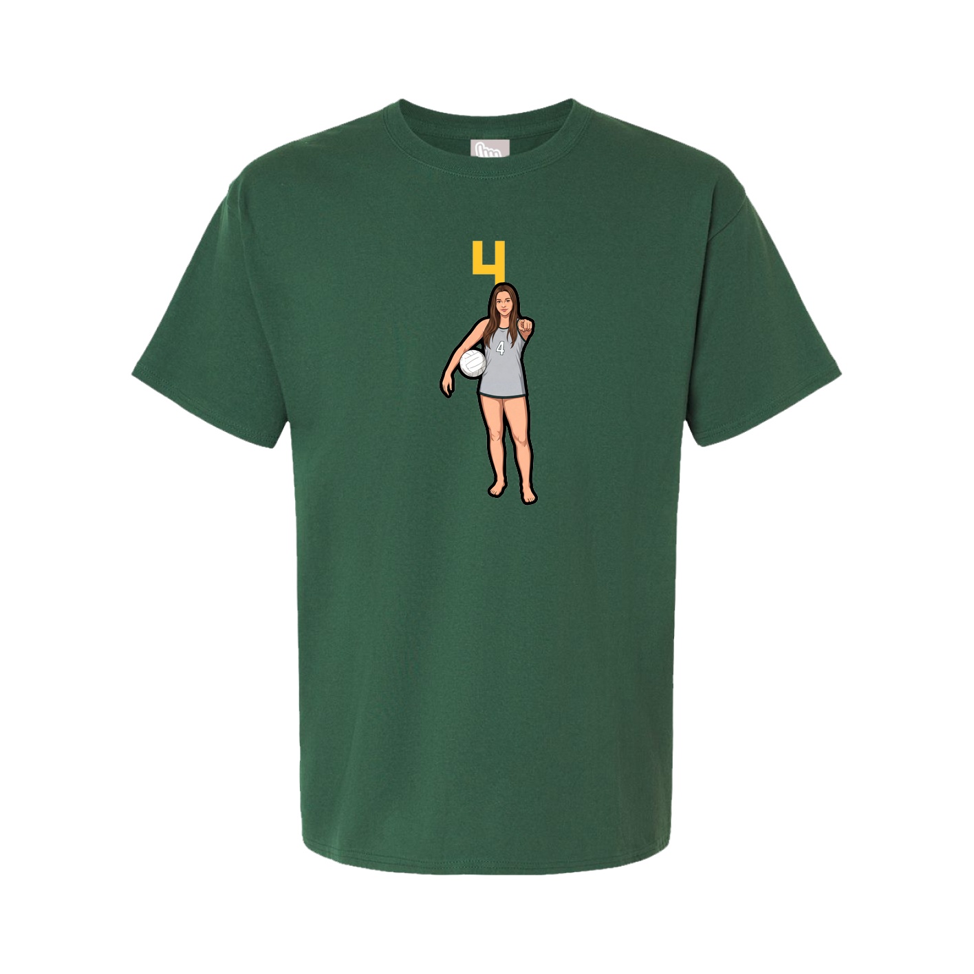 Youth Tee — Number Top in Green