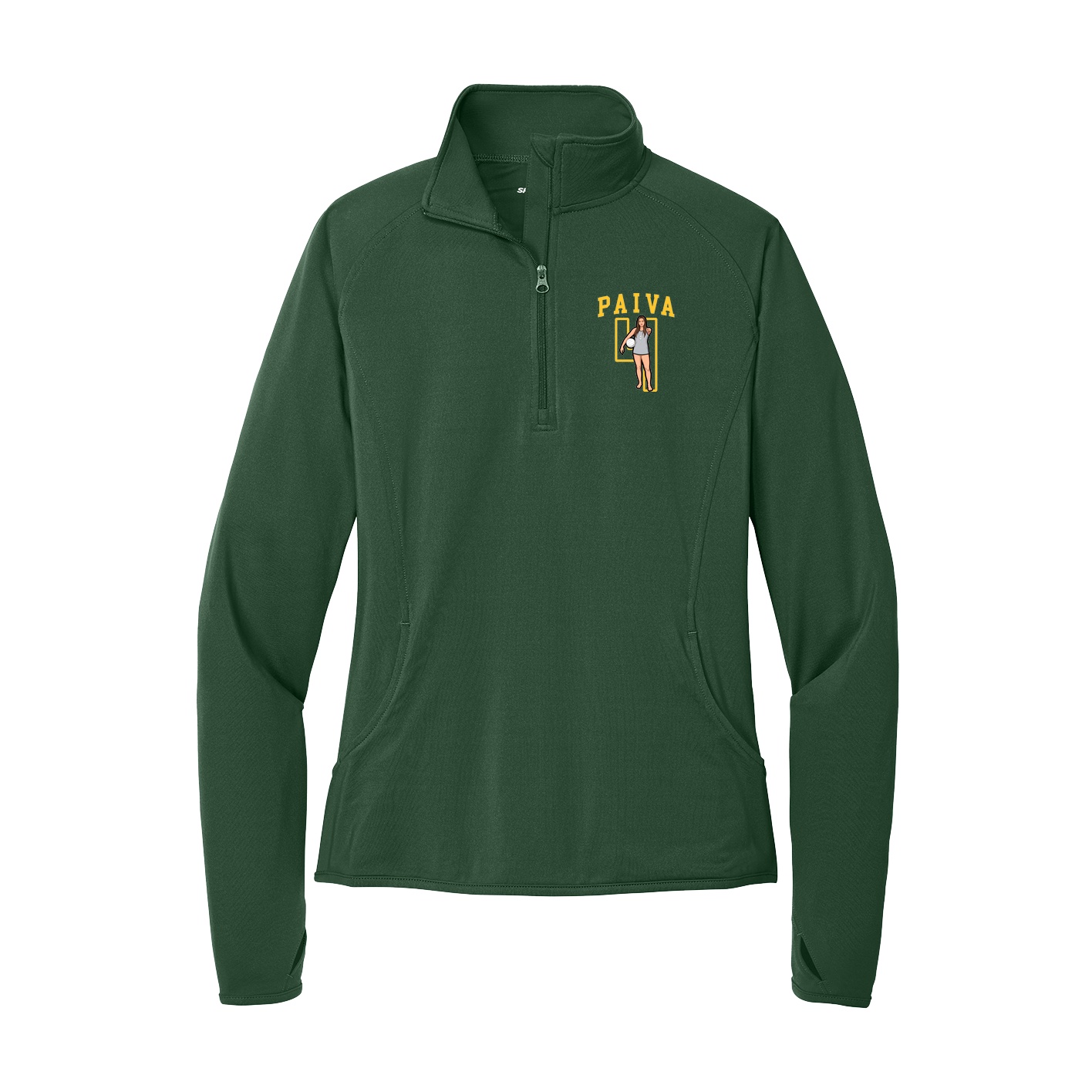Women's Q-Zip Pullover — Shirsey in Green