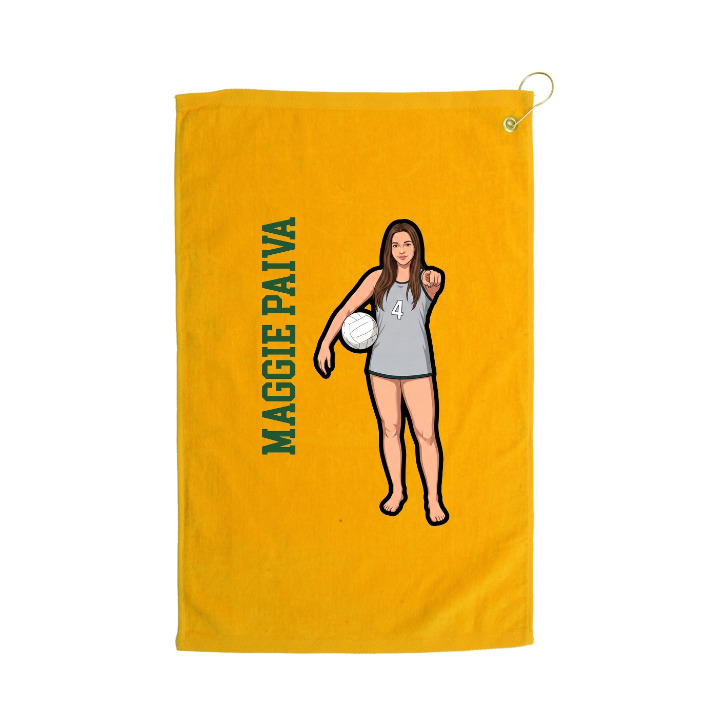 Golf Towel — Name Vertical in Gold