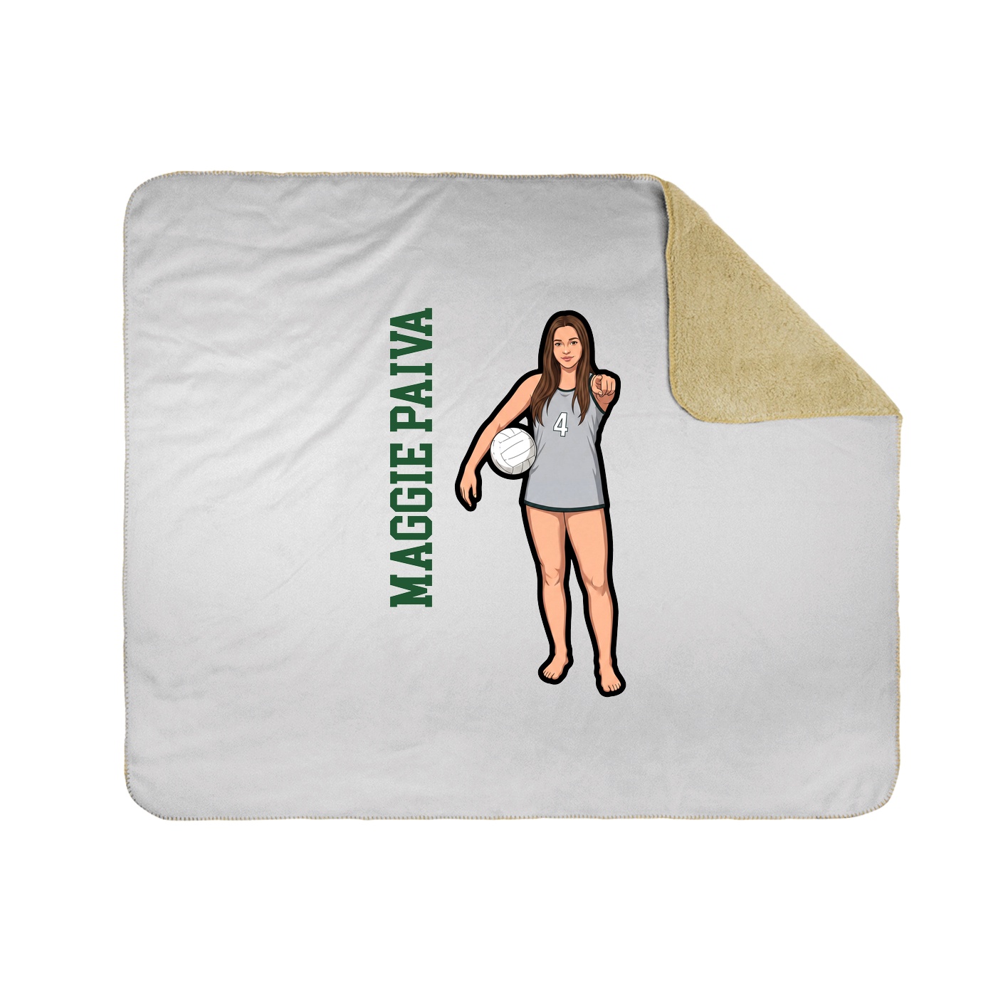 Throw Blanket — Name Vertical in White