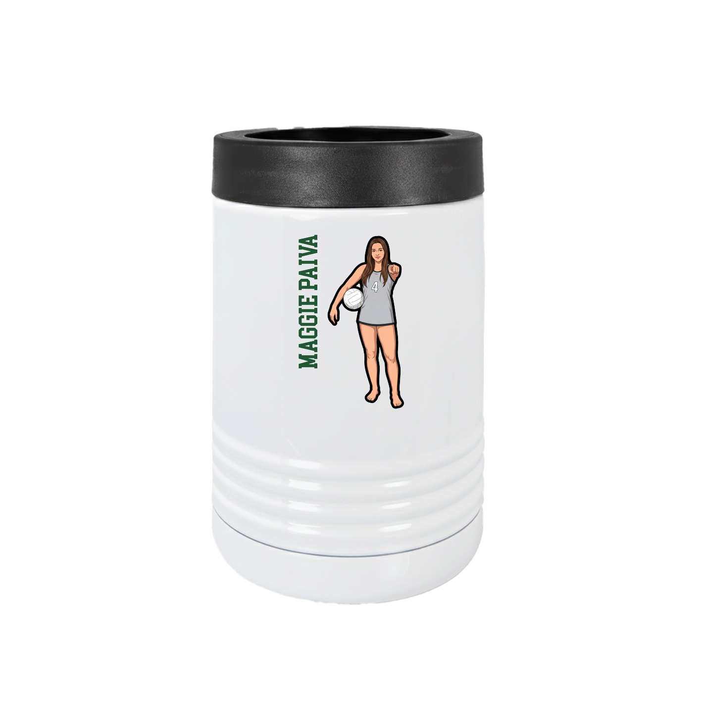 Beverage Holder — Name Vertical in White