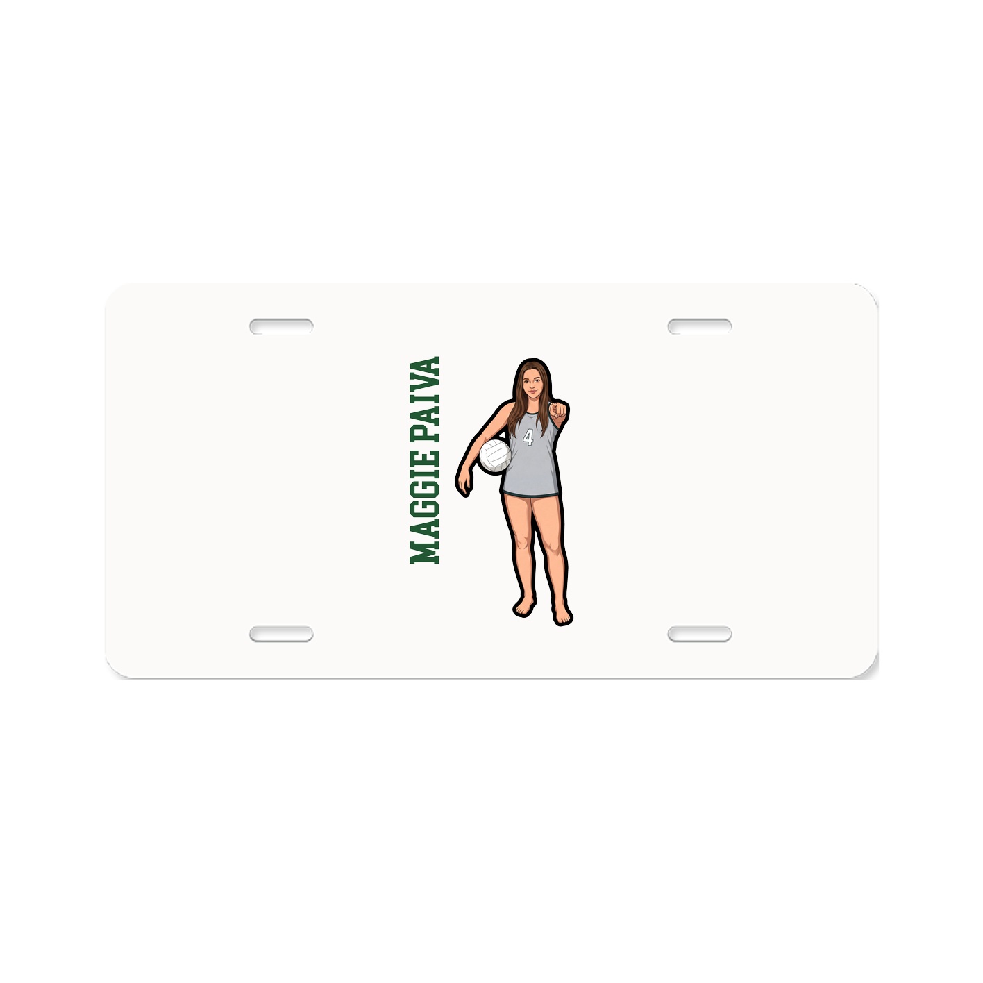 License Plate — Name Vertical in Classic